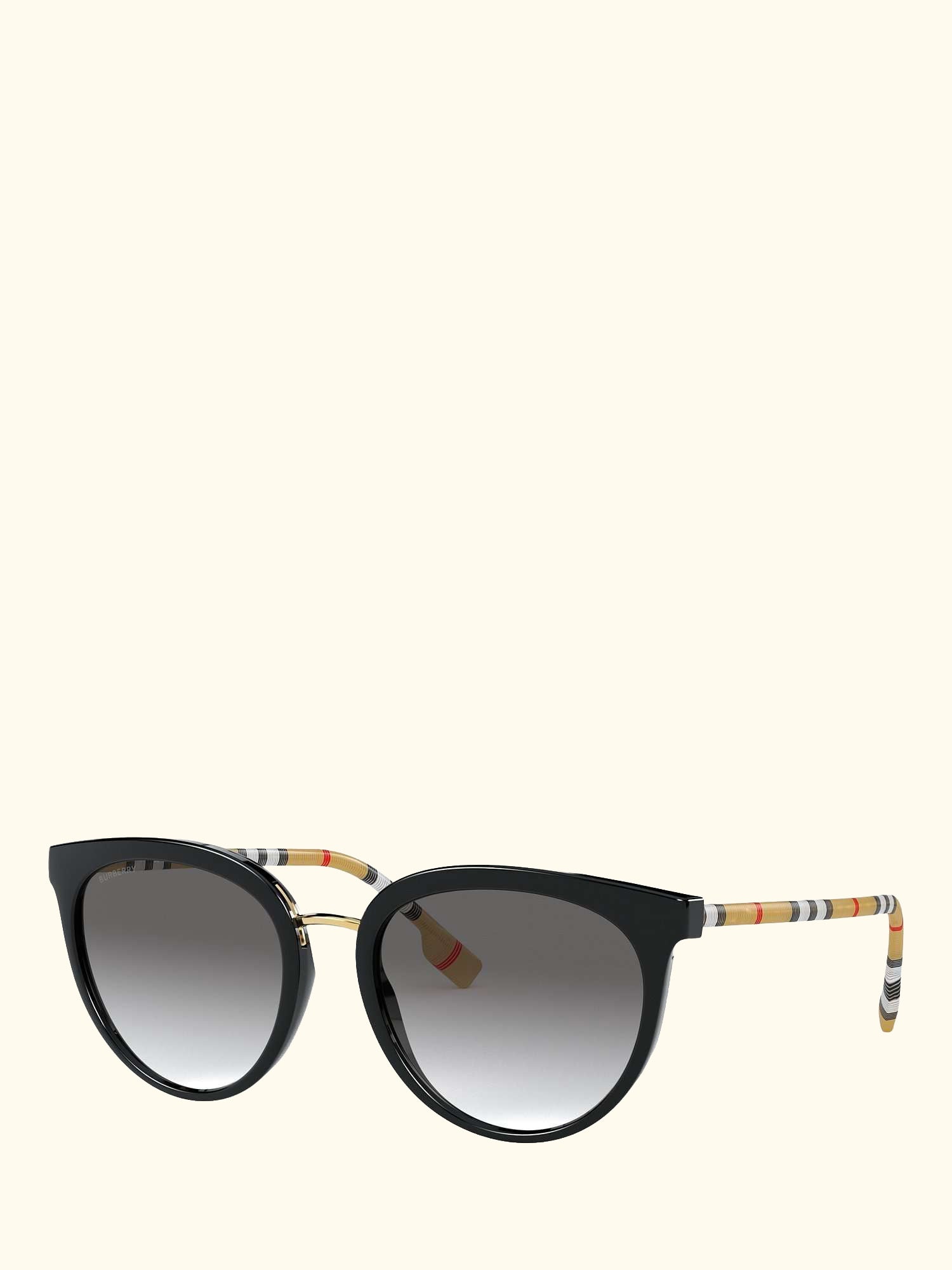 BE4316 Women's Oval Sunglasses, Black/Grey Gradient