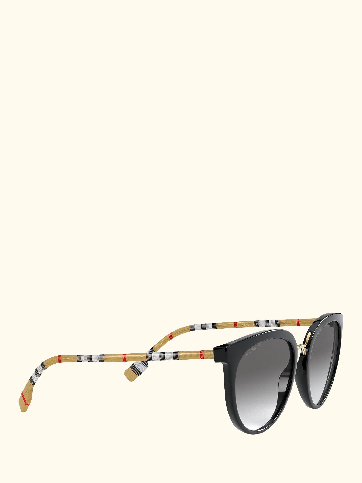 BE4316 Women's Oval Sunglasses, Black/Grey Gradient