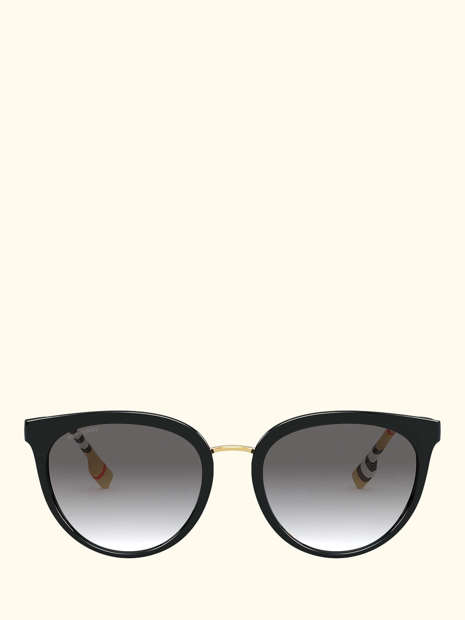 BE4316 Women's Oval Sunglasses, Black/Grey Gradient