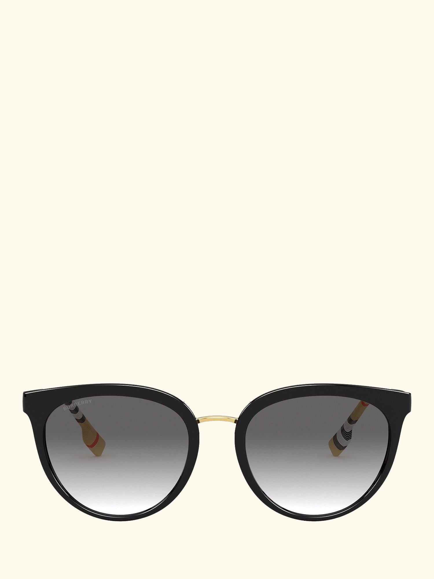 BE4316 Women's Oval Sunglasses, Black/Grey Gradient