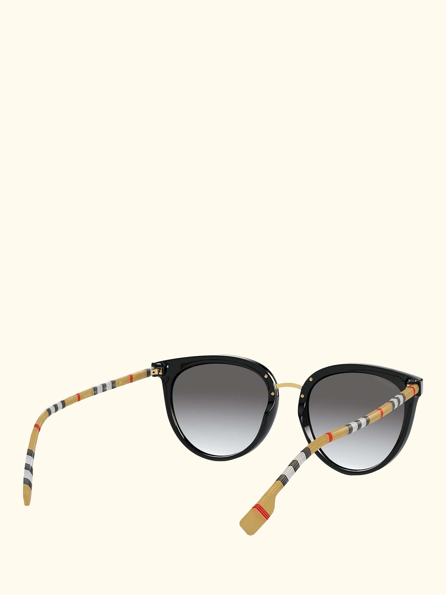 BE4316 Women's Oval Sunglasses, Black/Grey Gradient