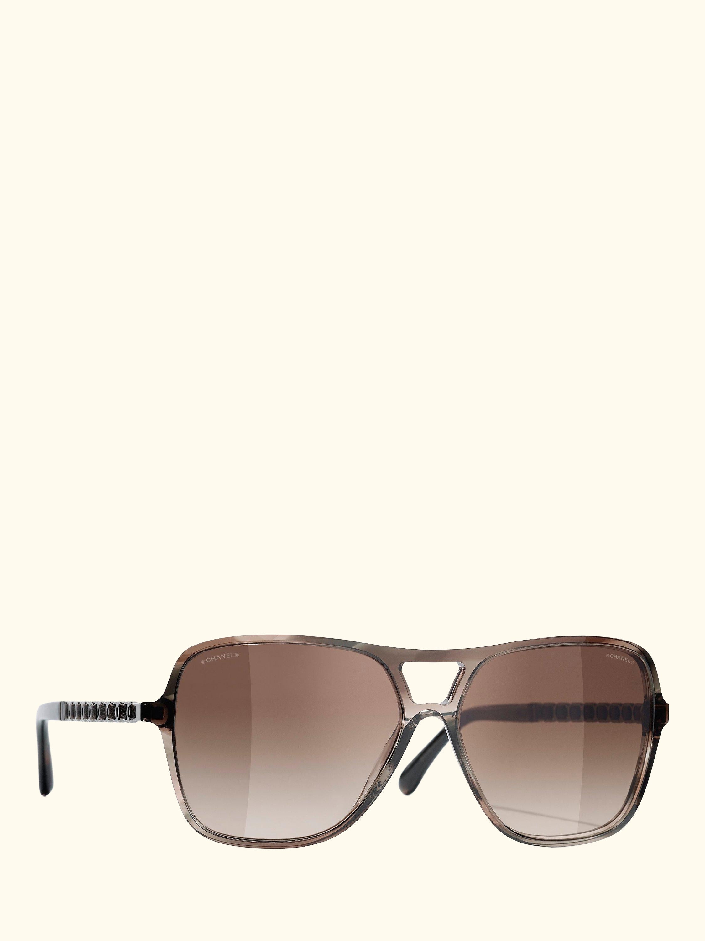 Square Sunglasses CH5439Q Striped Grey/Brown Gradient