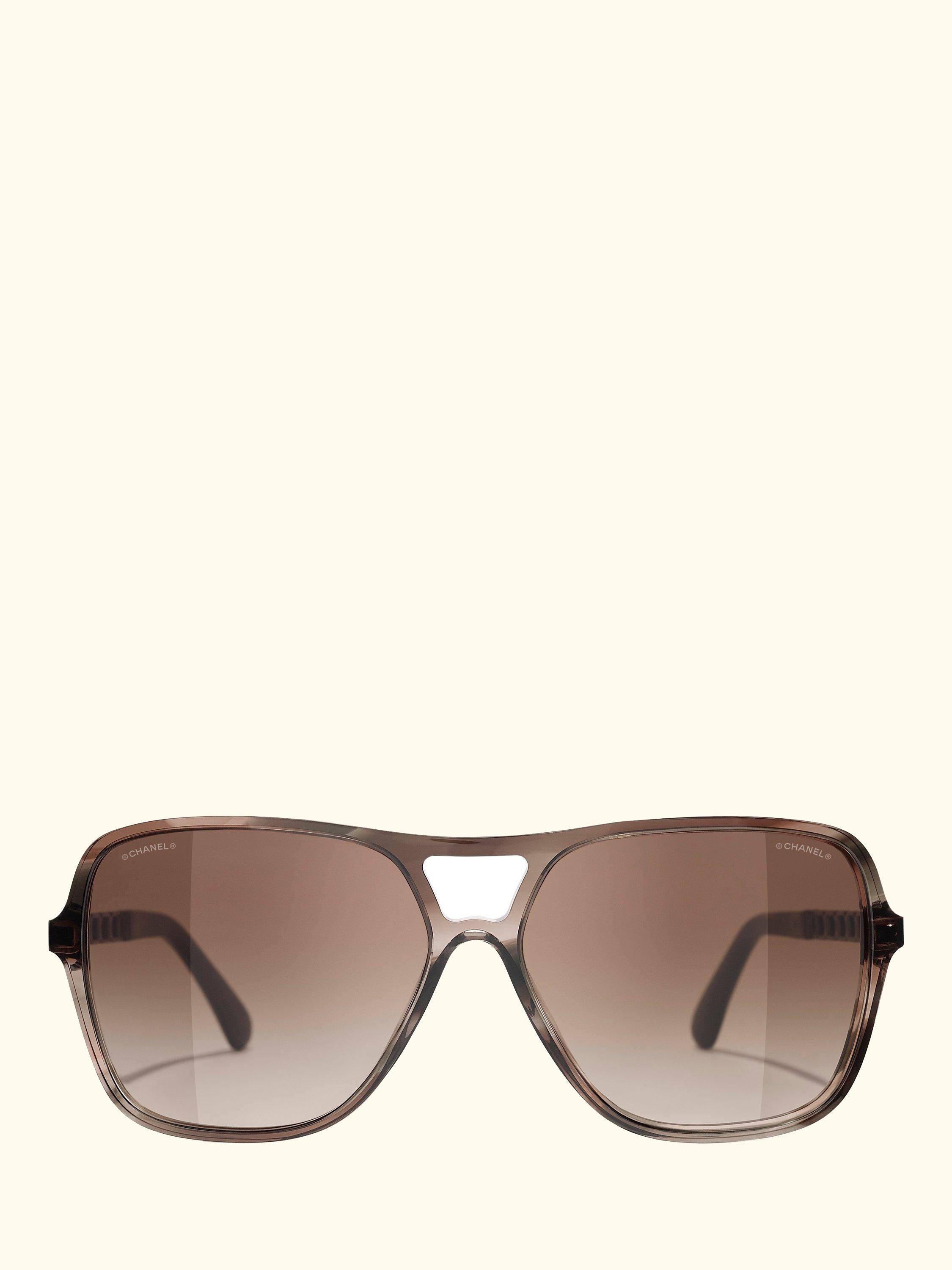 Square Sunglasses CH5439Q Striped Grey/Brown Gradient
