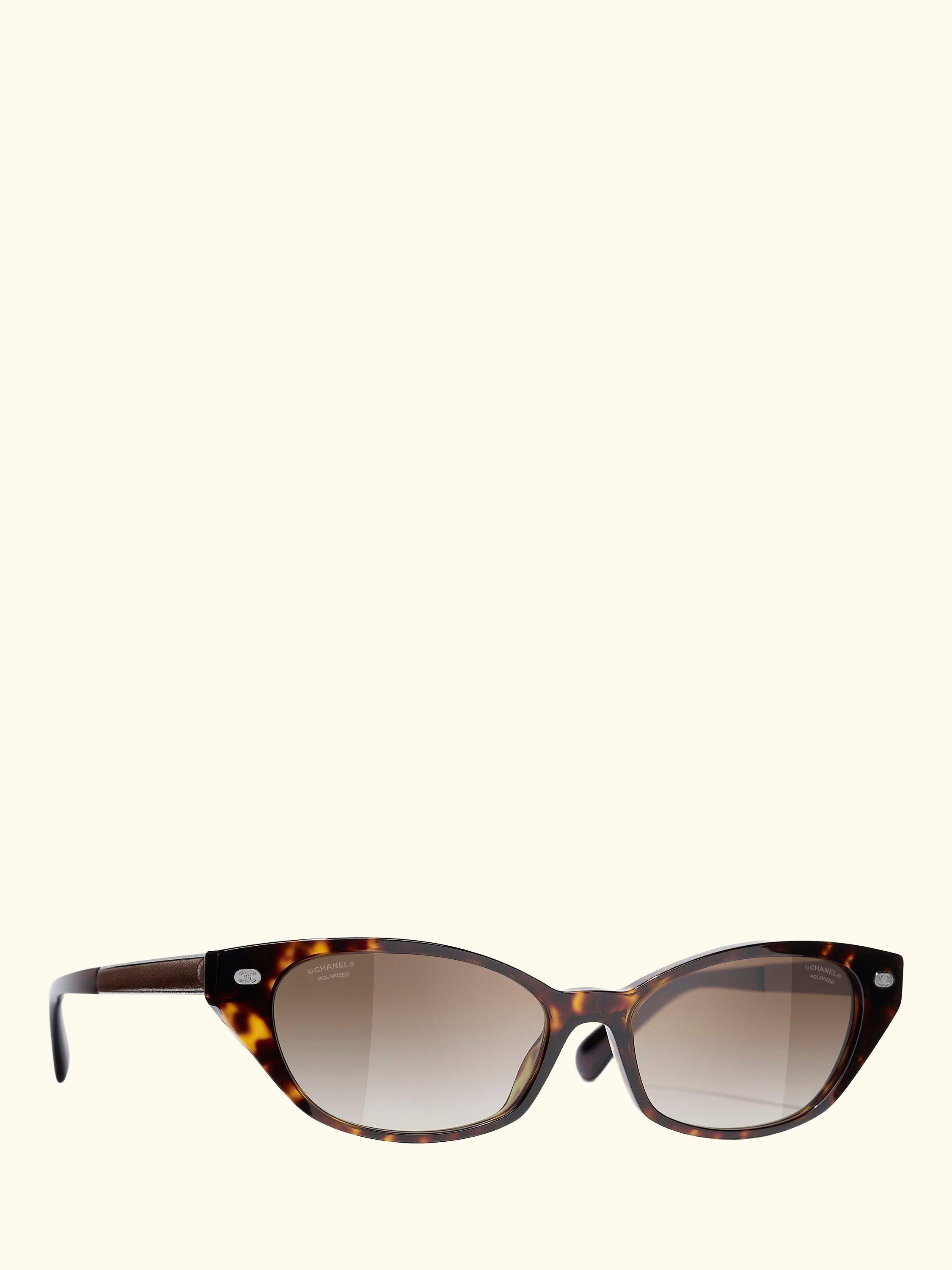 Polarised Cat's Eye Sunglasses CH5438Q Havana/Brown Gradient