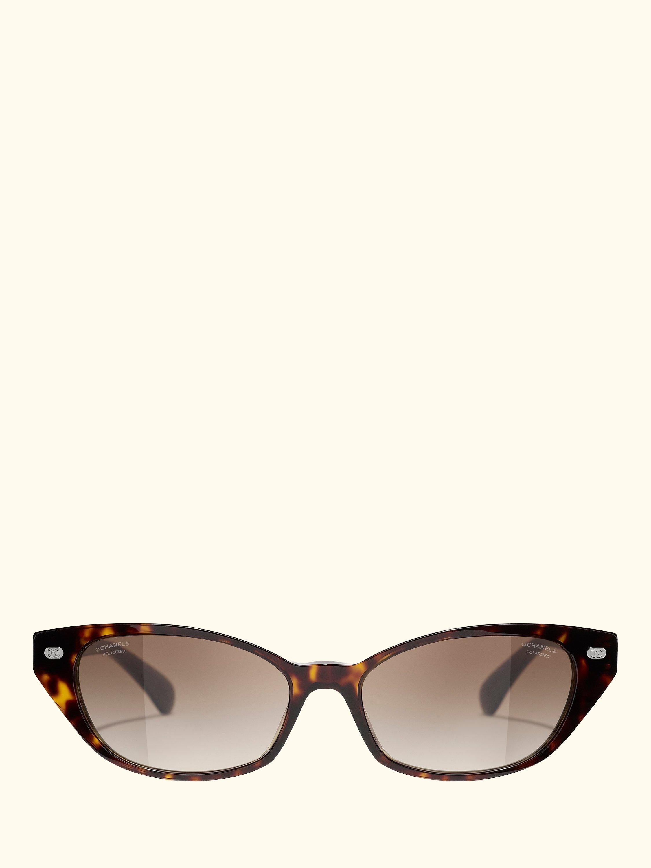 Polarised Cat's Eye Sunglasses CH5438Q Havana/Brown Gradient