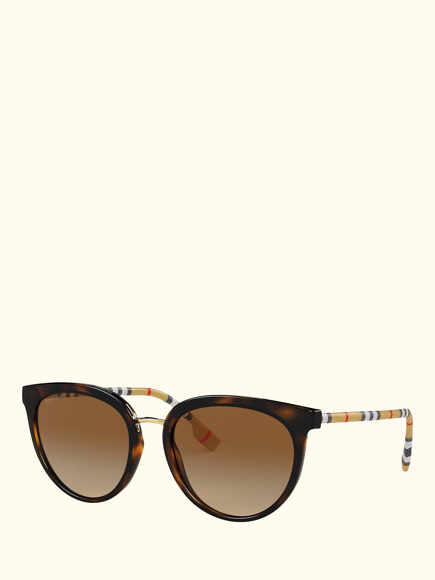 BE4316 Women's Polarised Oval Sunglasses, Dark Havana/Brown Gradient