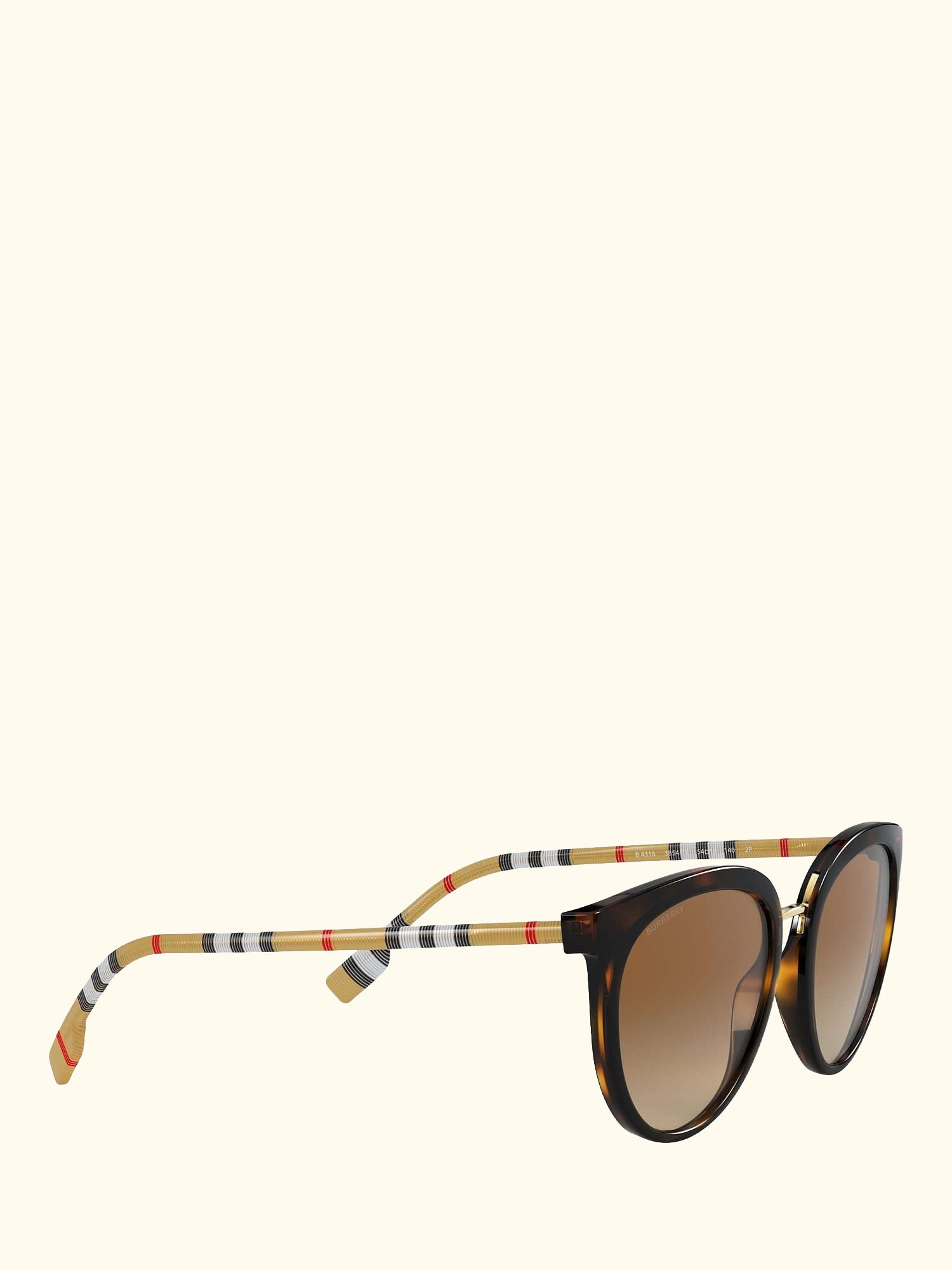 BE4316 Women's Polarised Oval Sunglasses, Dark Havana/Brown Gradient