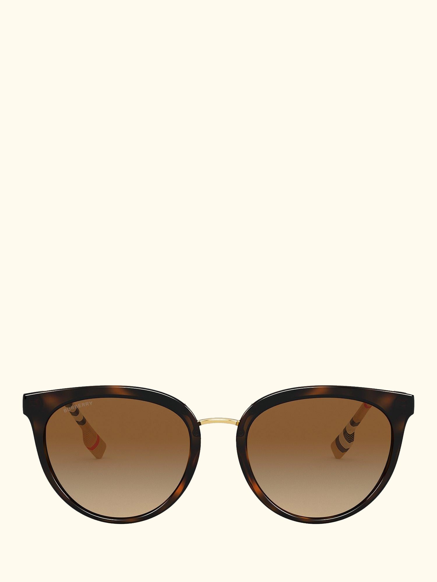 BE4316 Women's Polarised Oval Sunglasses, Dark Havana/Brown Gradient