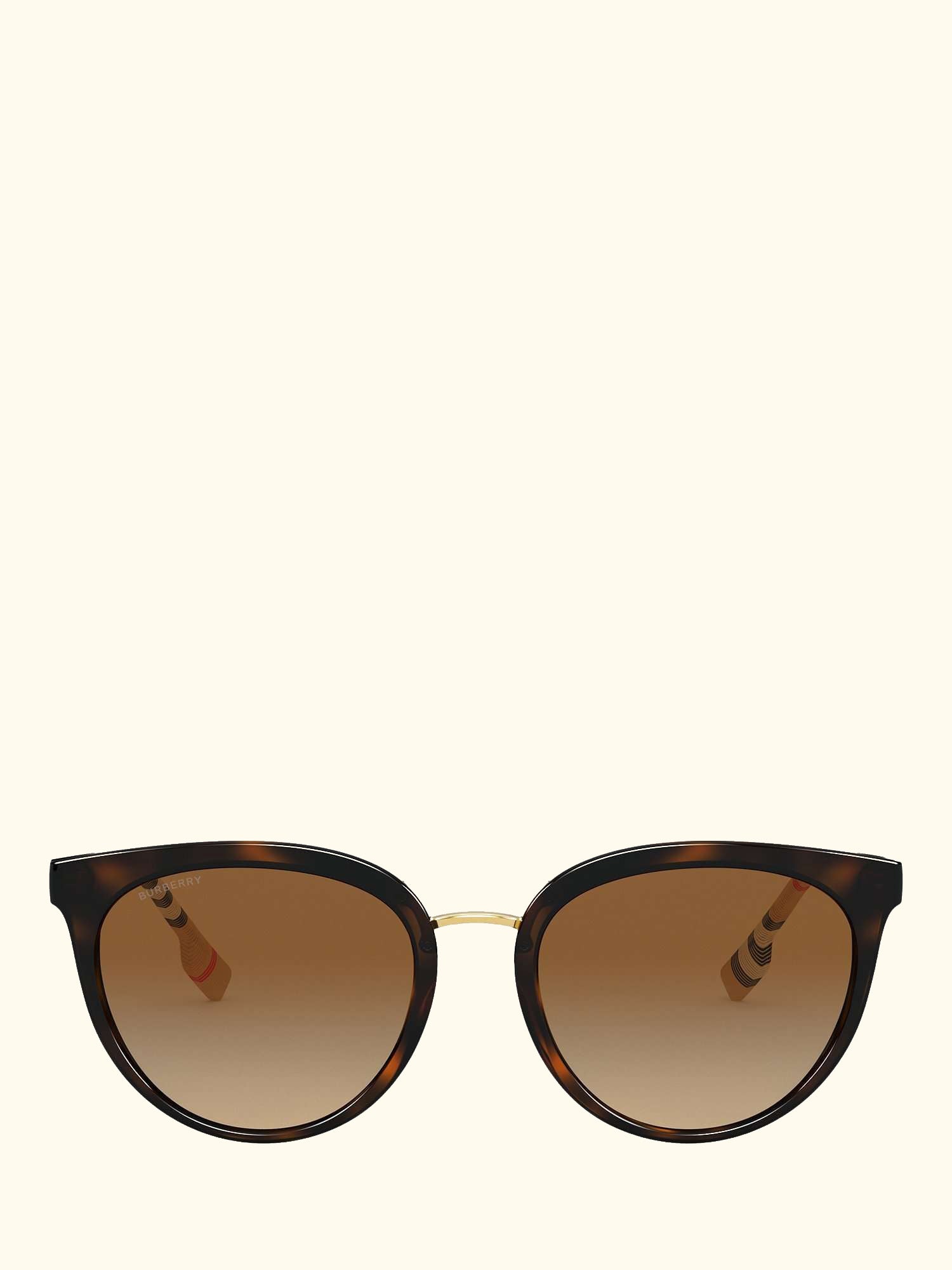 BE4316 Women's Polarised Oval Sunglasses, Dark Havana/Brown Gradient