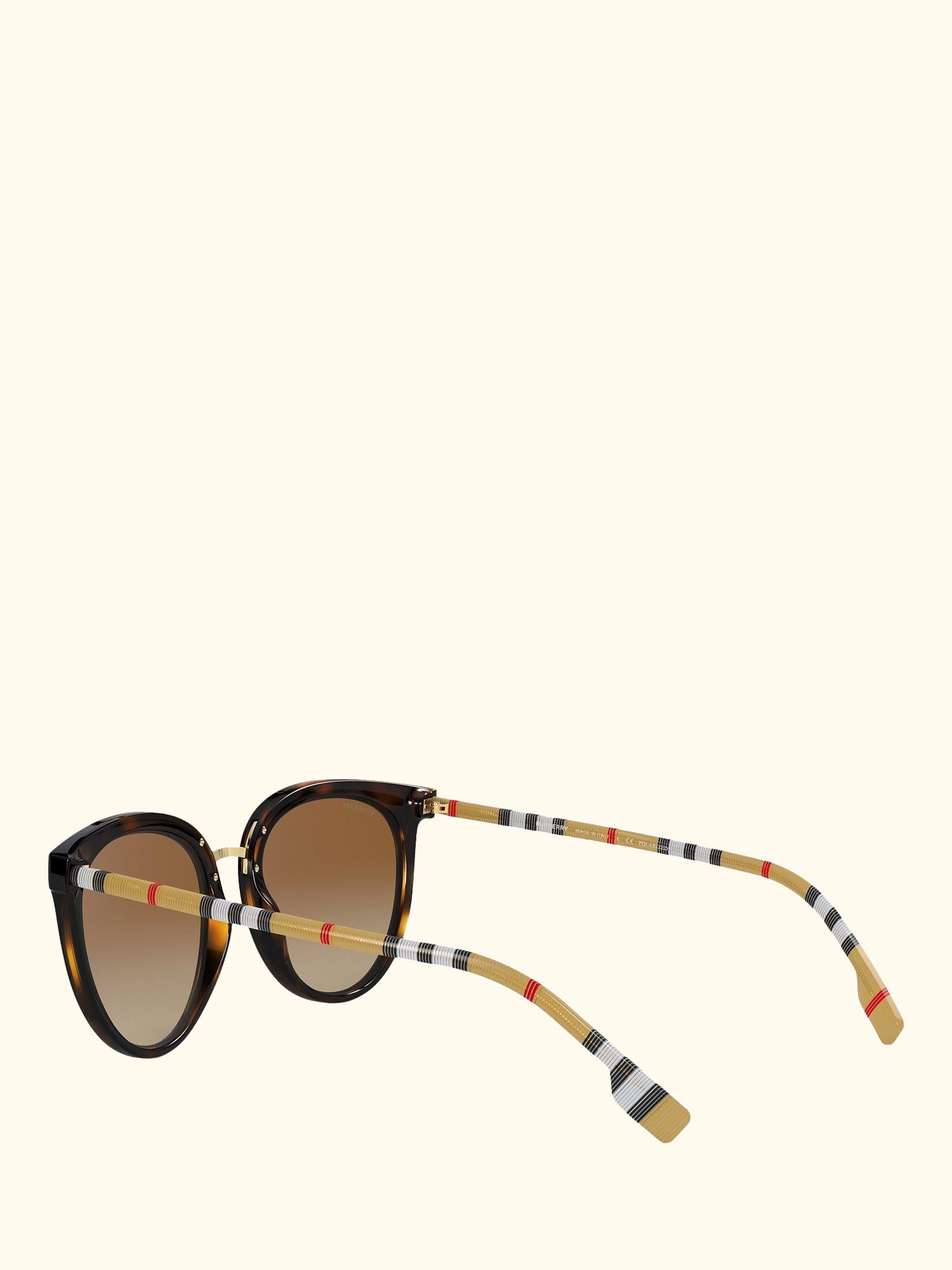 BE4316 Women's Polarised Oval Sunglasses, Dark Havana/Brown Gradient