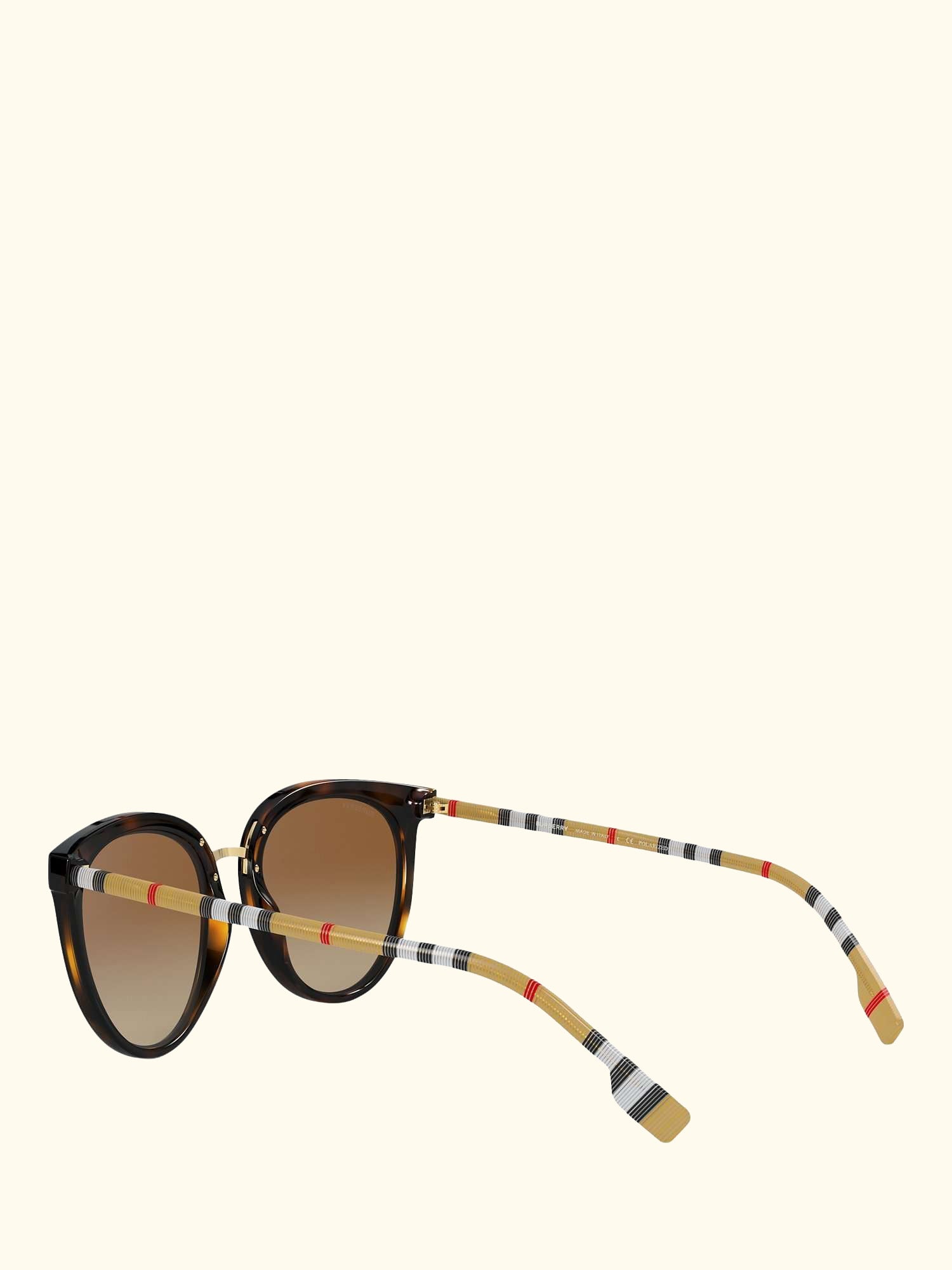 BE4316 Women's Polarised Oval Sunglasses, Dark Havana/Brown Gradient