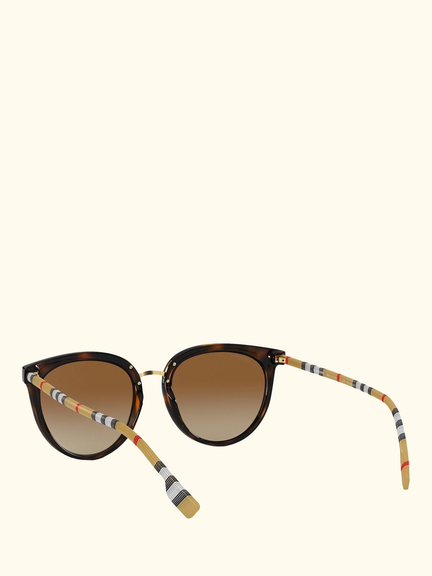 BE4316 Women's Polarised Oval Sunglasses, Dark Havana/Brown Gradient