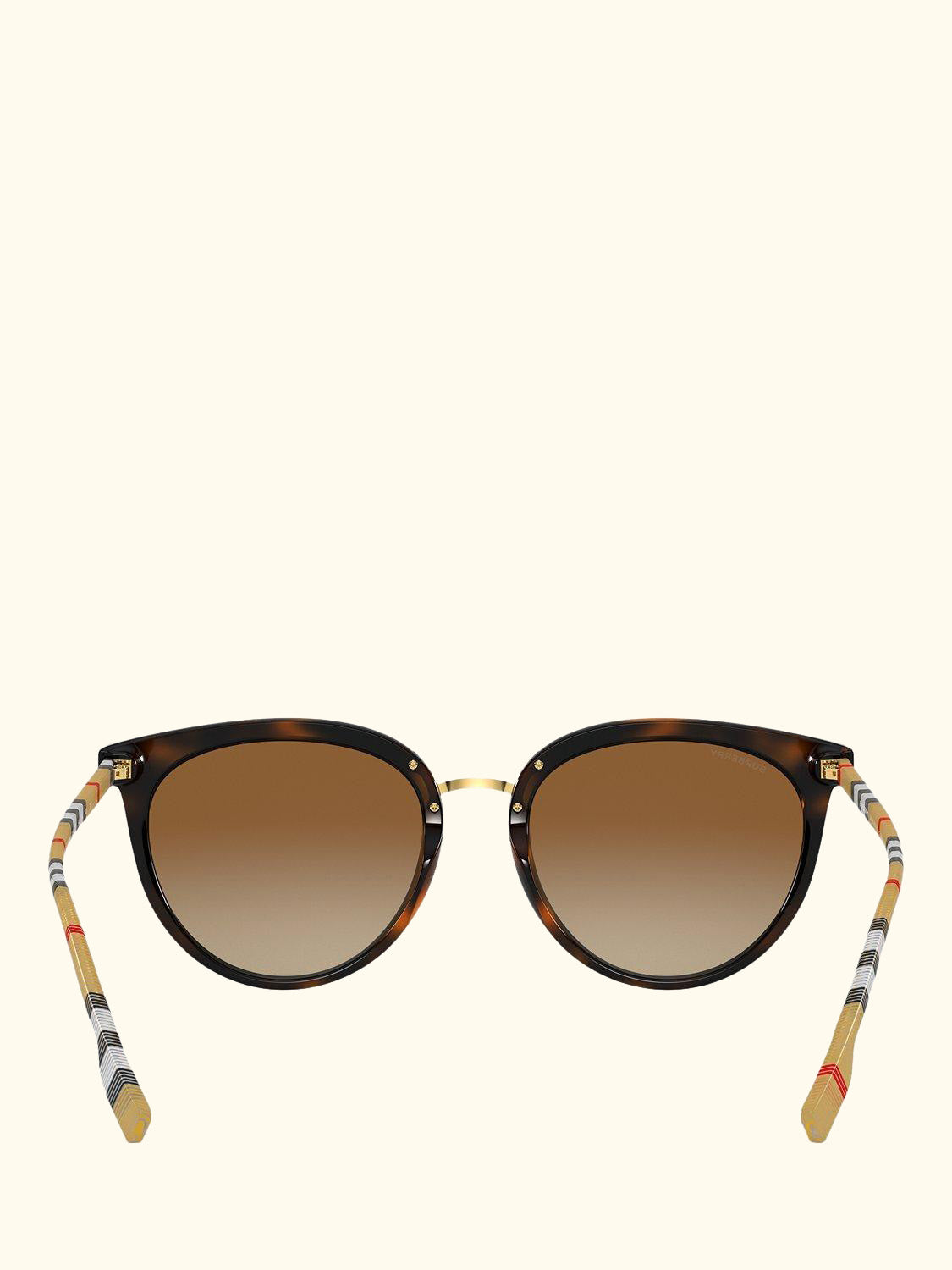 BE4316 Women's Polarised Oval Sunglasses, Dark Havana/Brown Gradient
