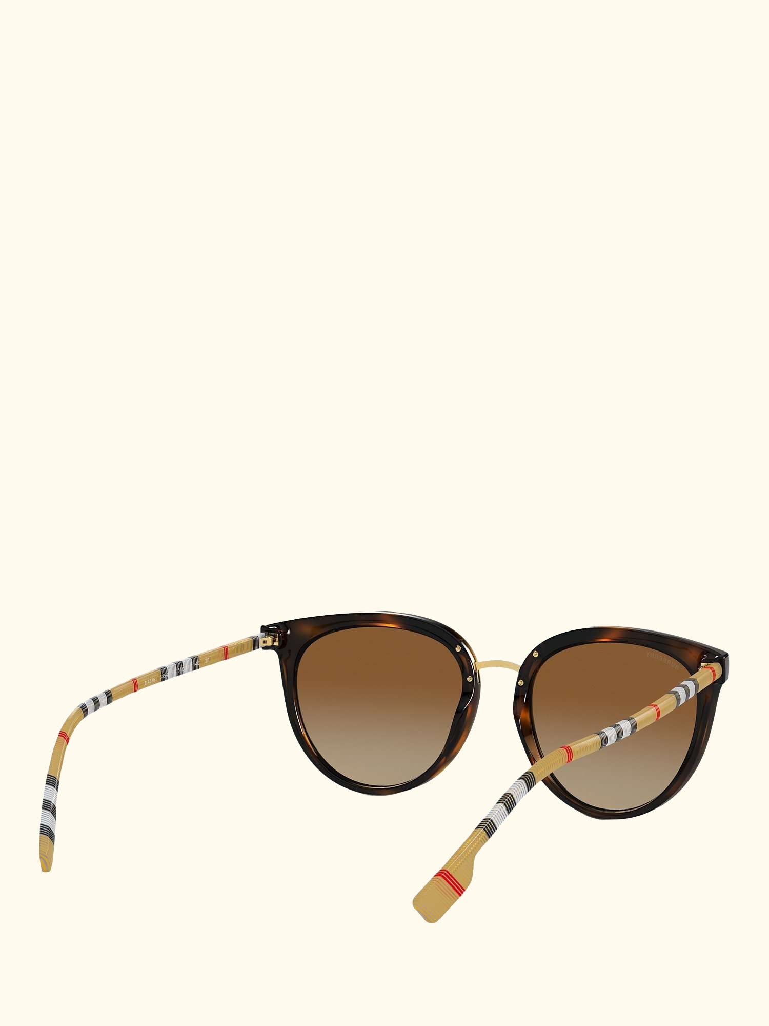 BE4316 Women's Polarised Oval Sunglasses, Dark Havana/Brown Gradient