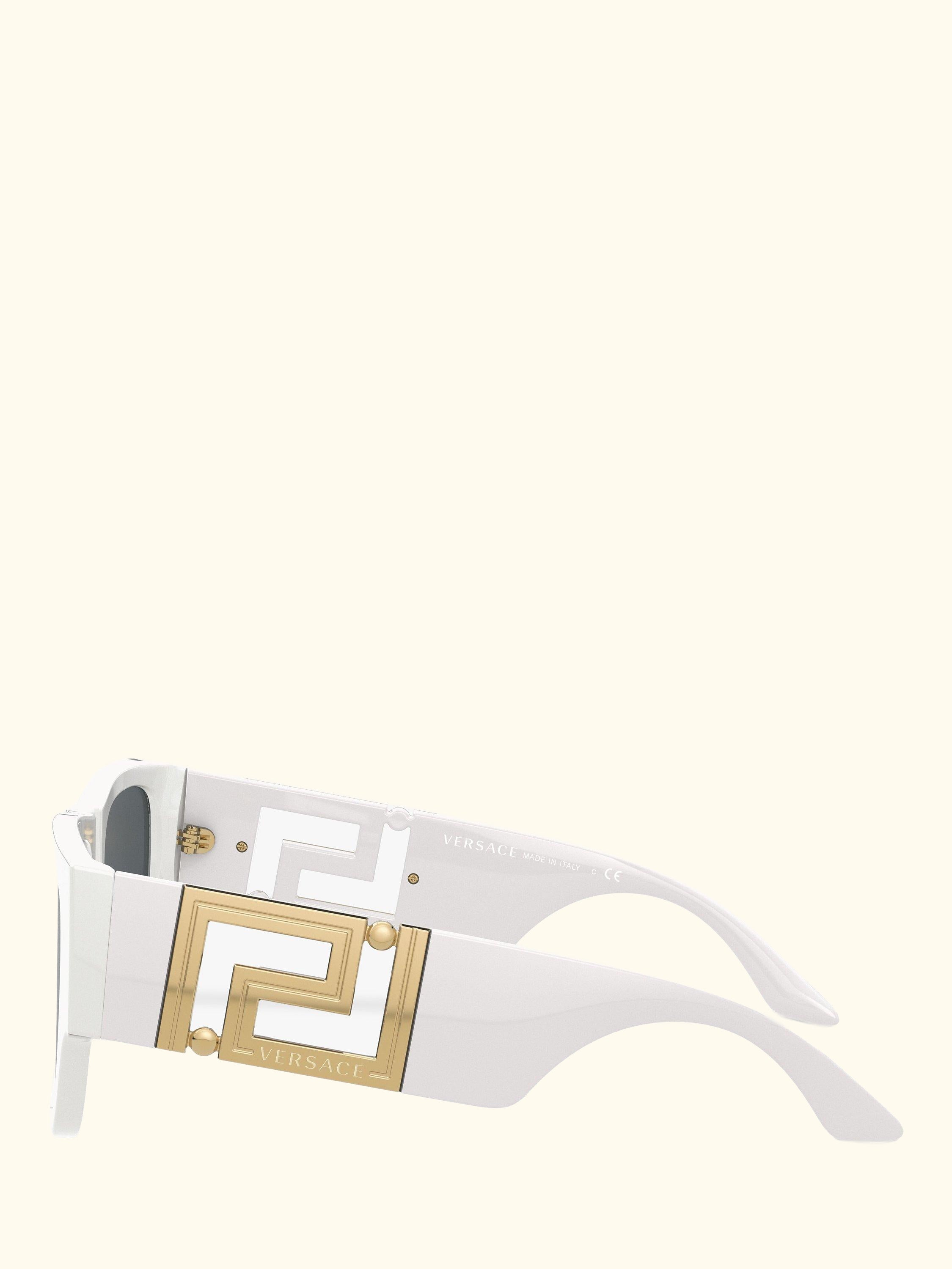 VE4403 Men's Rectangular Sunglasses, White