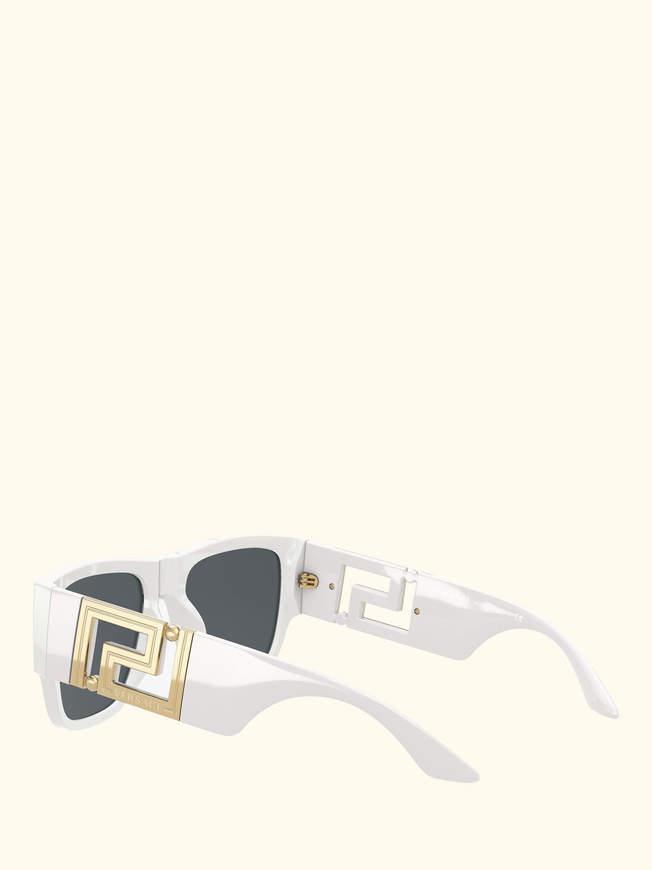 VE4403 Men's Rectangular Sunglasses, White