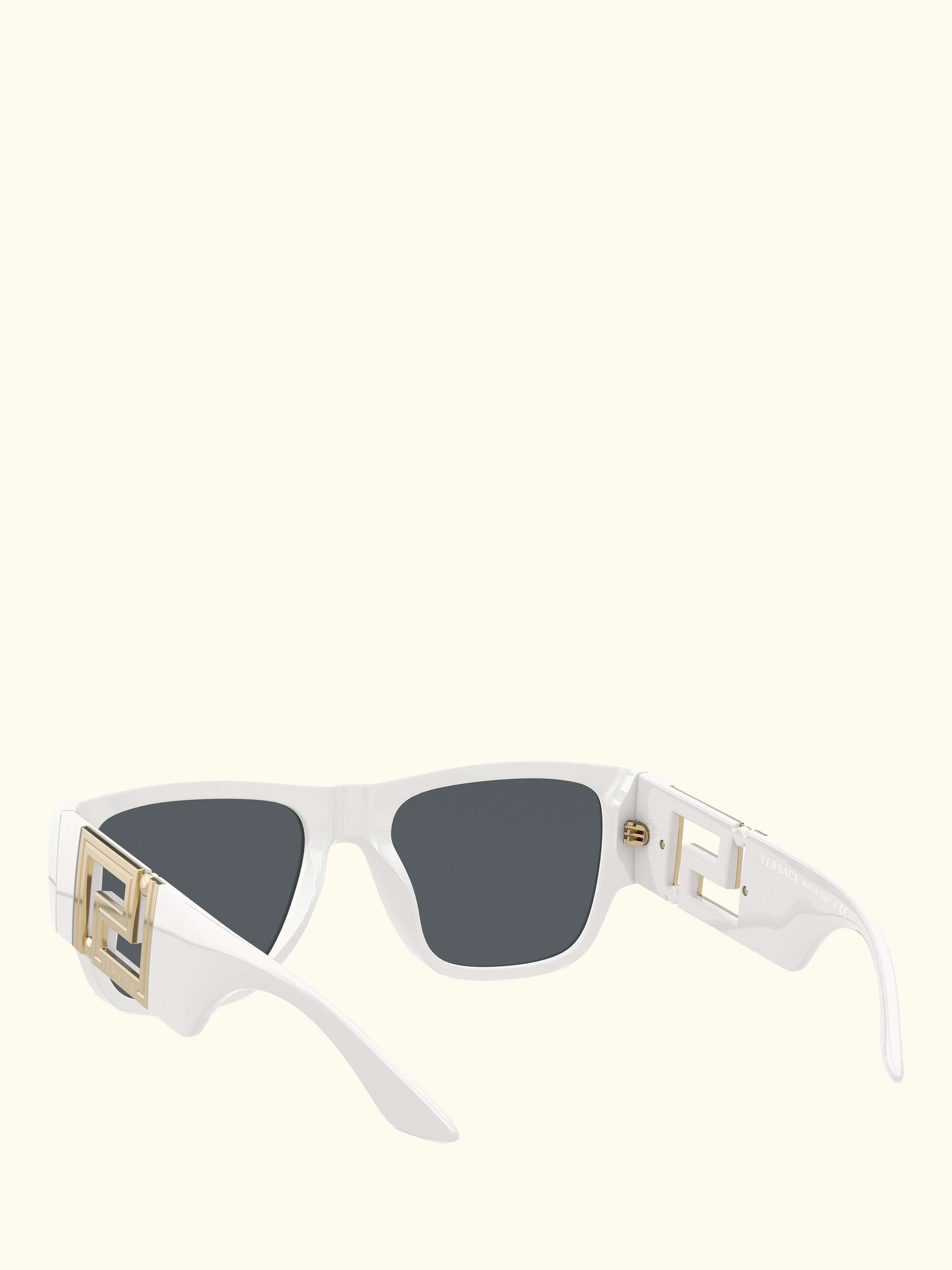 VE4403 Men's Rectangular Sunglasses, White