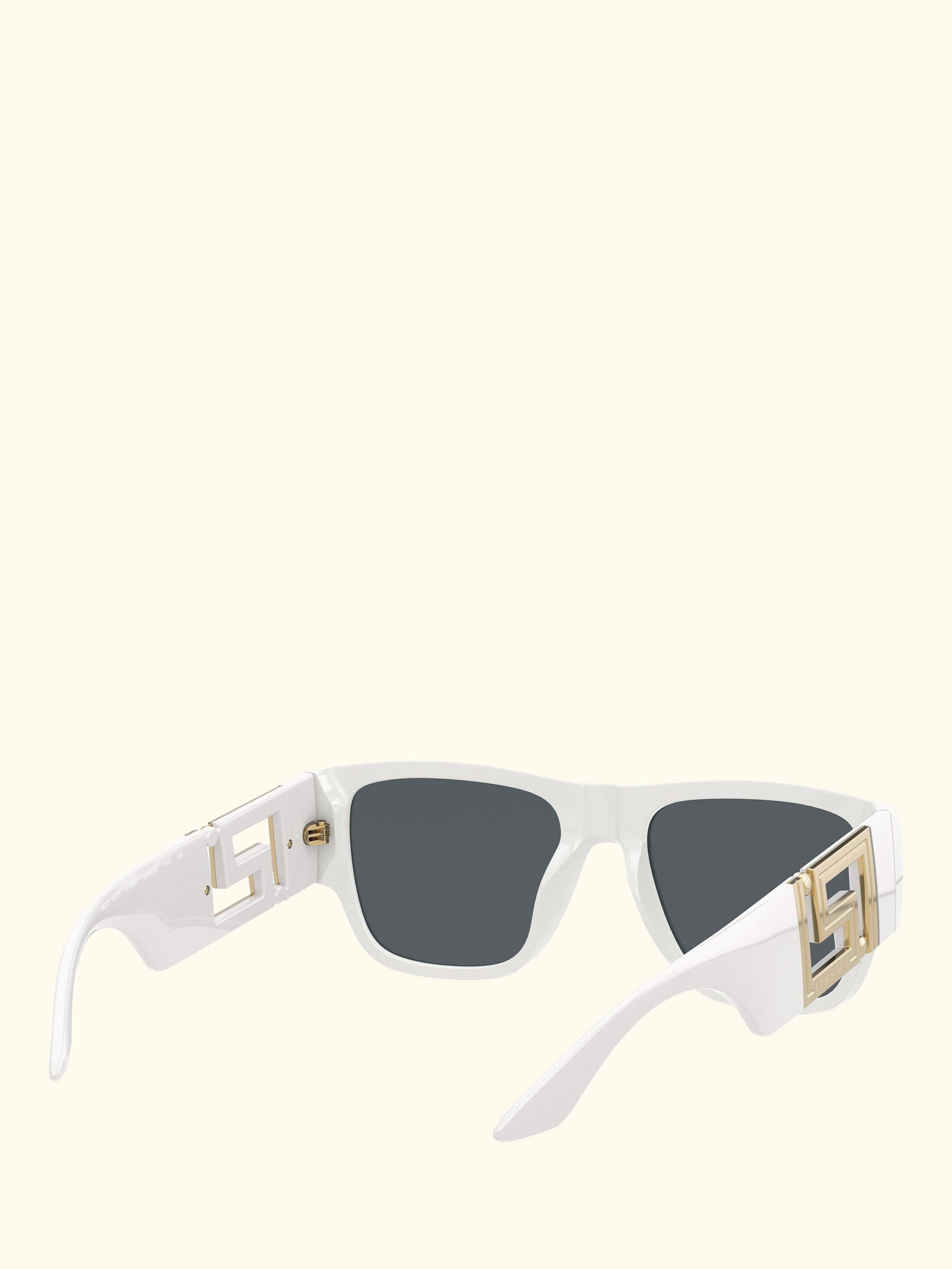 VE4403 Men's Rectangular Sunglasses, White