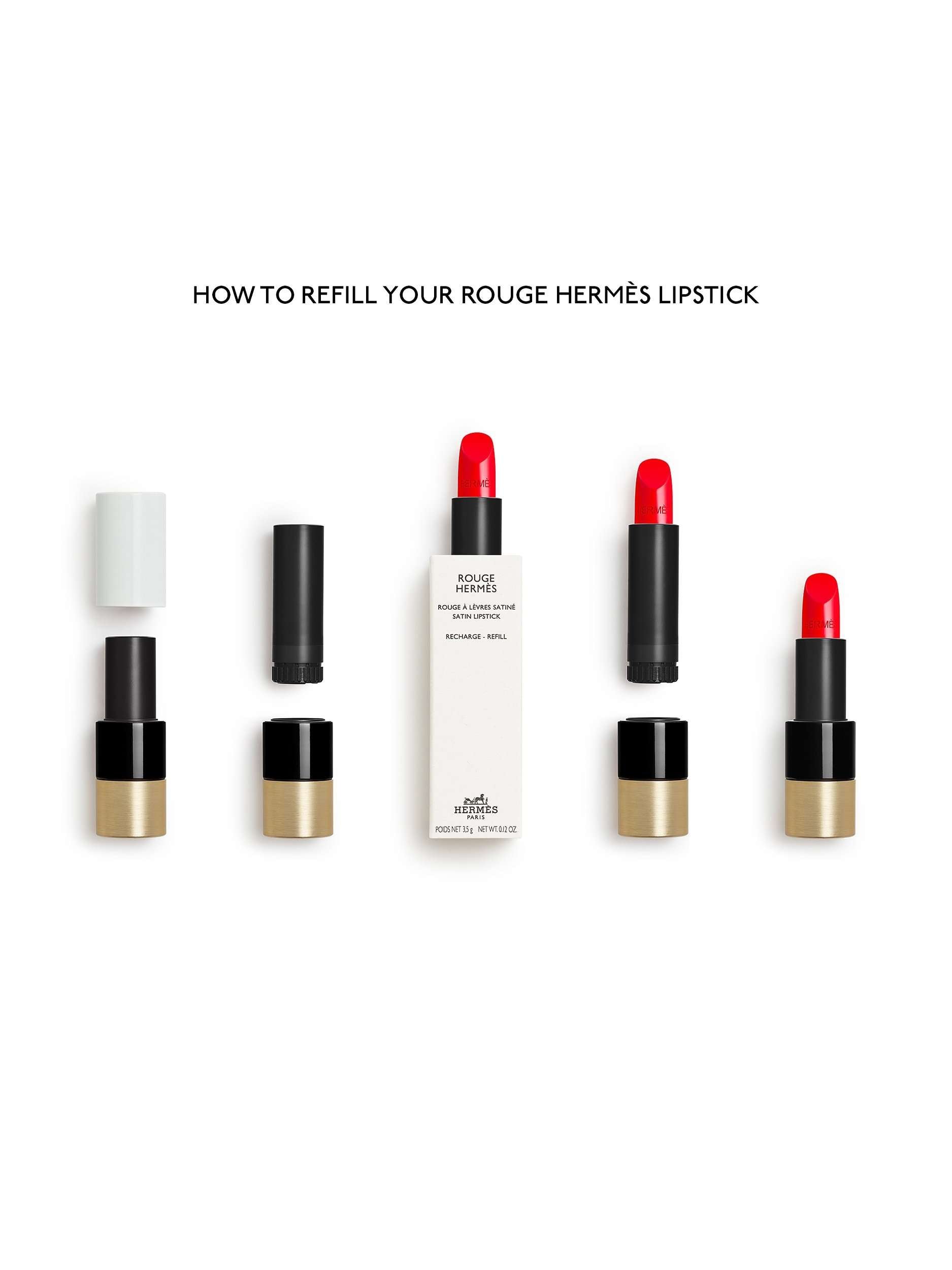 Rouge Hermès Satin Lipstick Refill, 18 Rose Encens