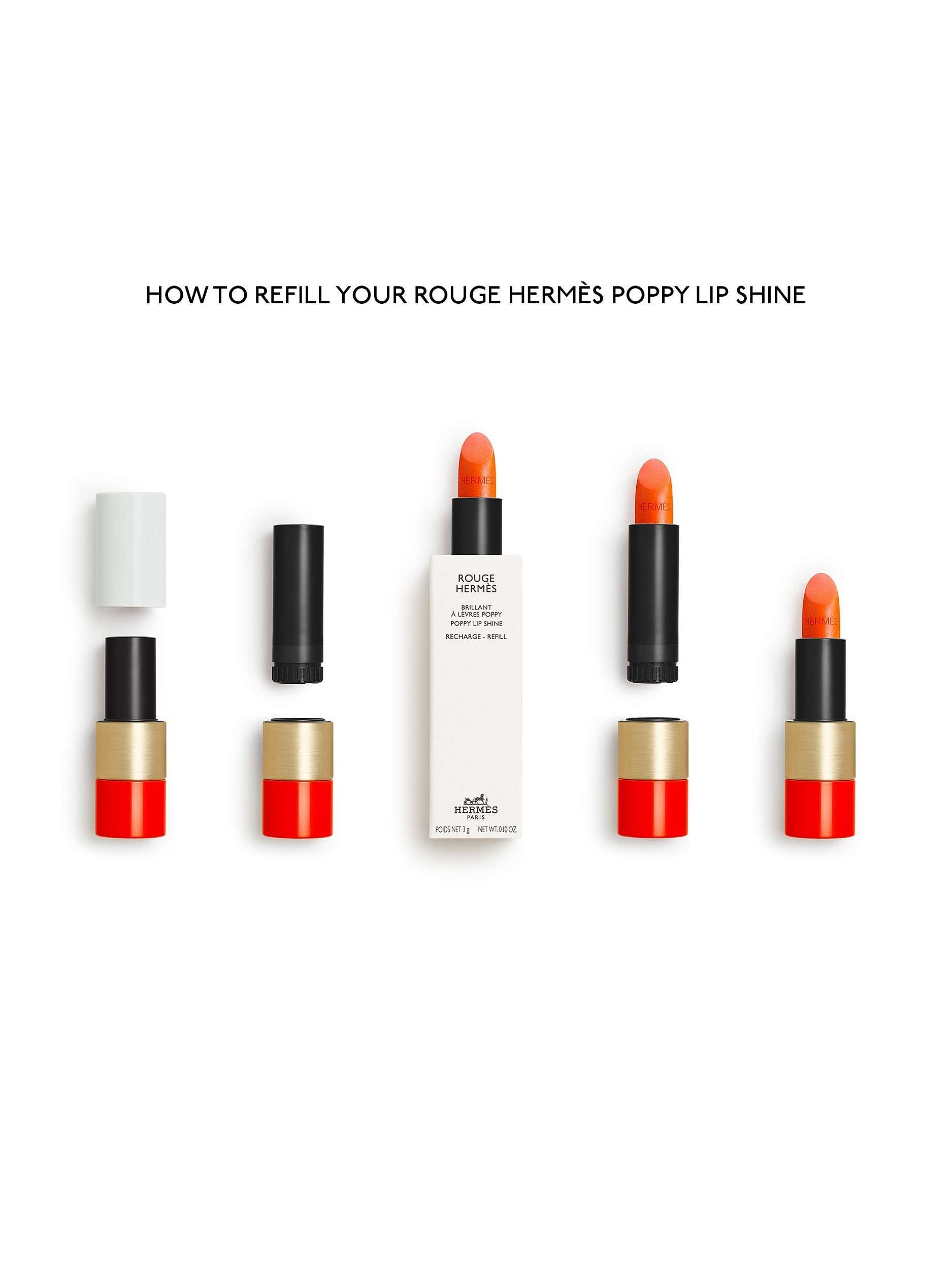 Rouge Hermès Lip Shine Refill, Poppy