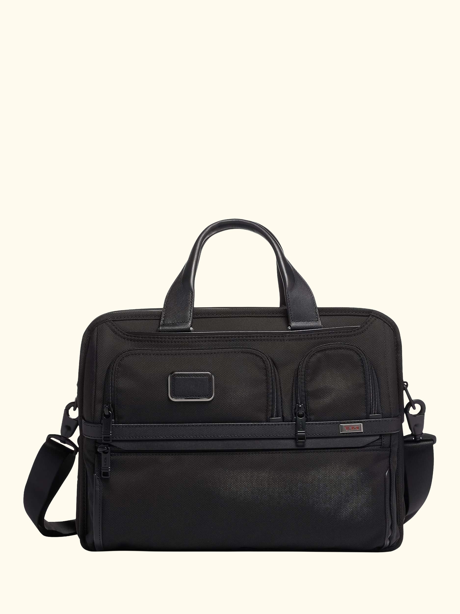 Alpha 3 Expandable Organizer Laptop Briefcase, Black