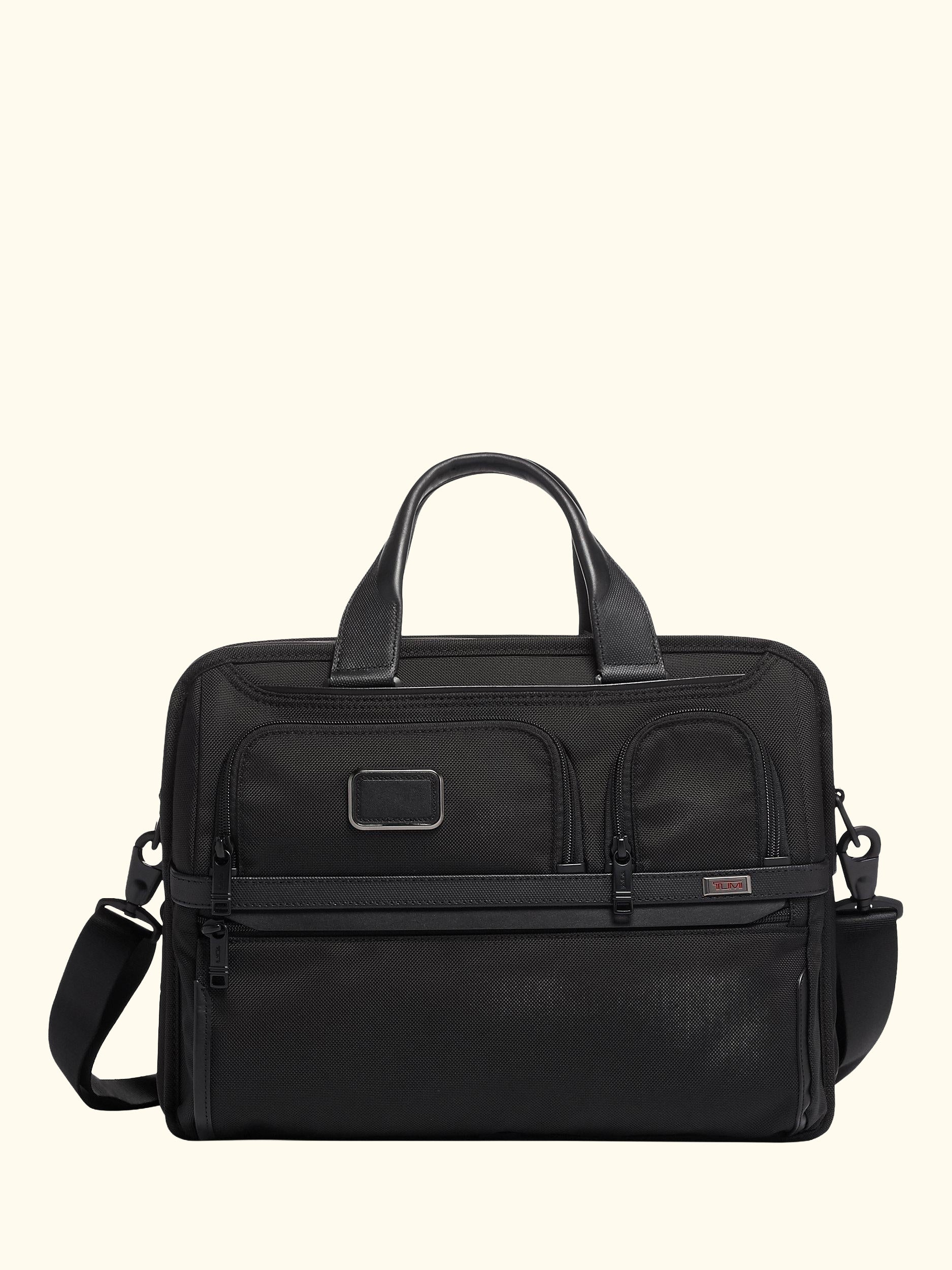Alpha 3 Expandable Organizer Laptop Briefcase, Black