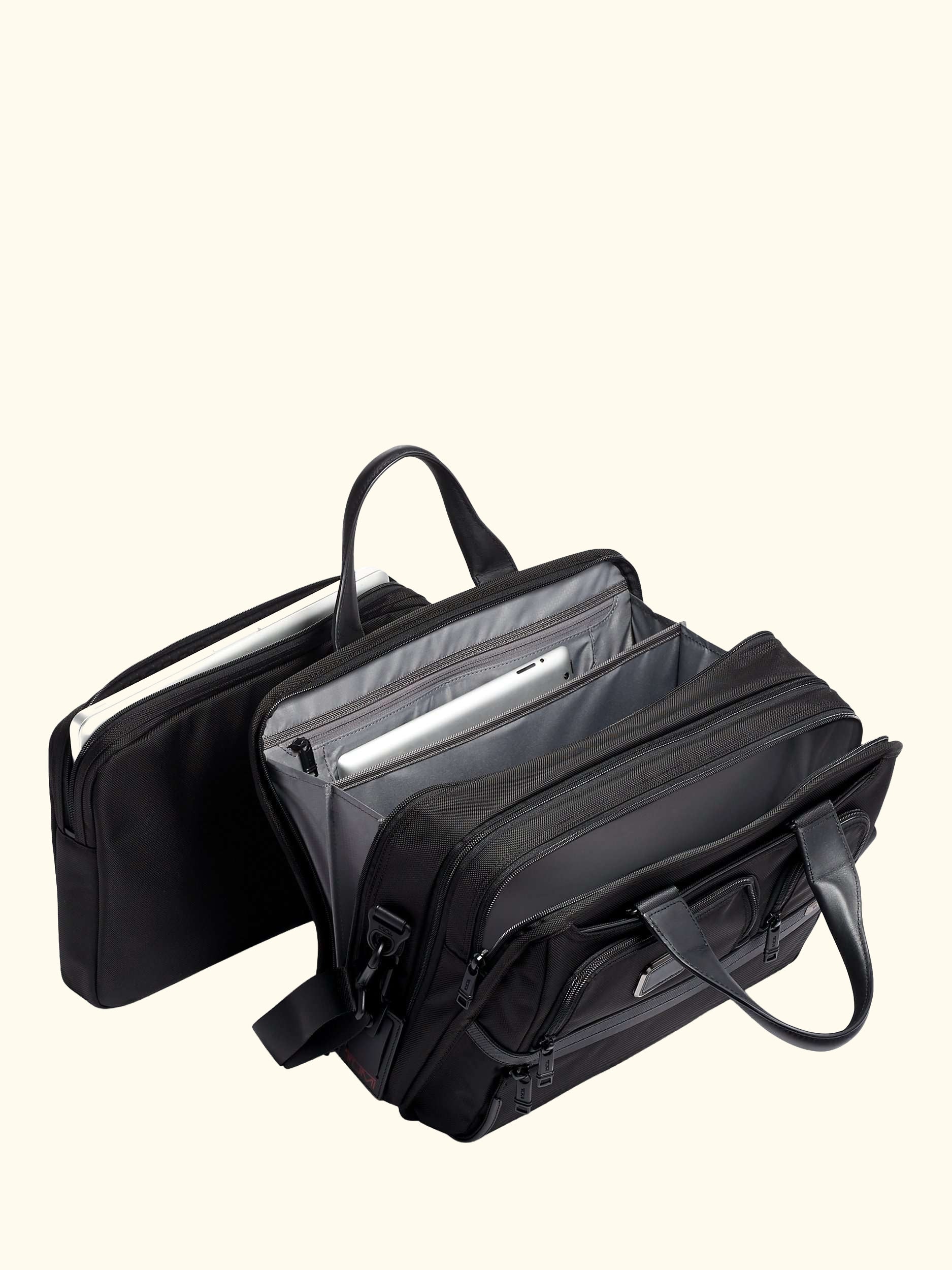 Alpha 3 Expandable Organizer Laptop Briefcase, Black