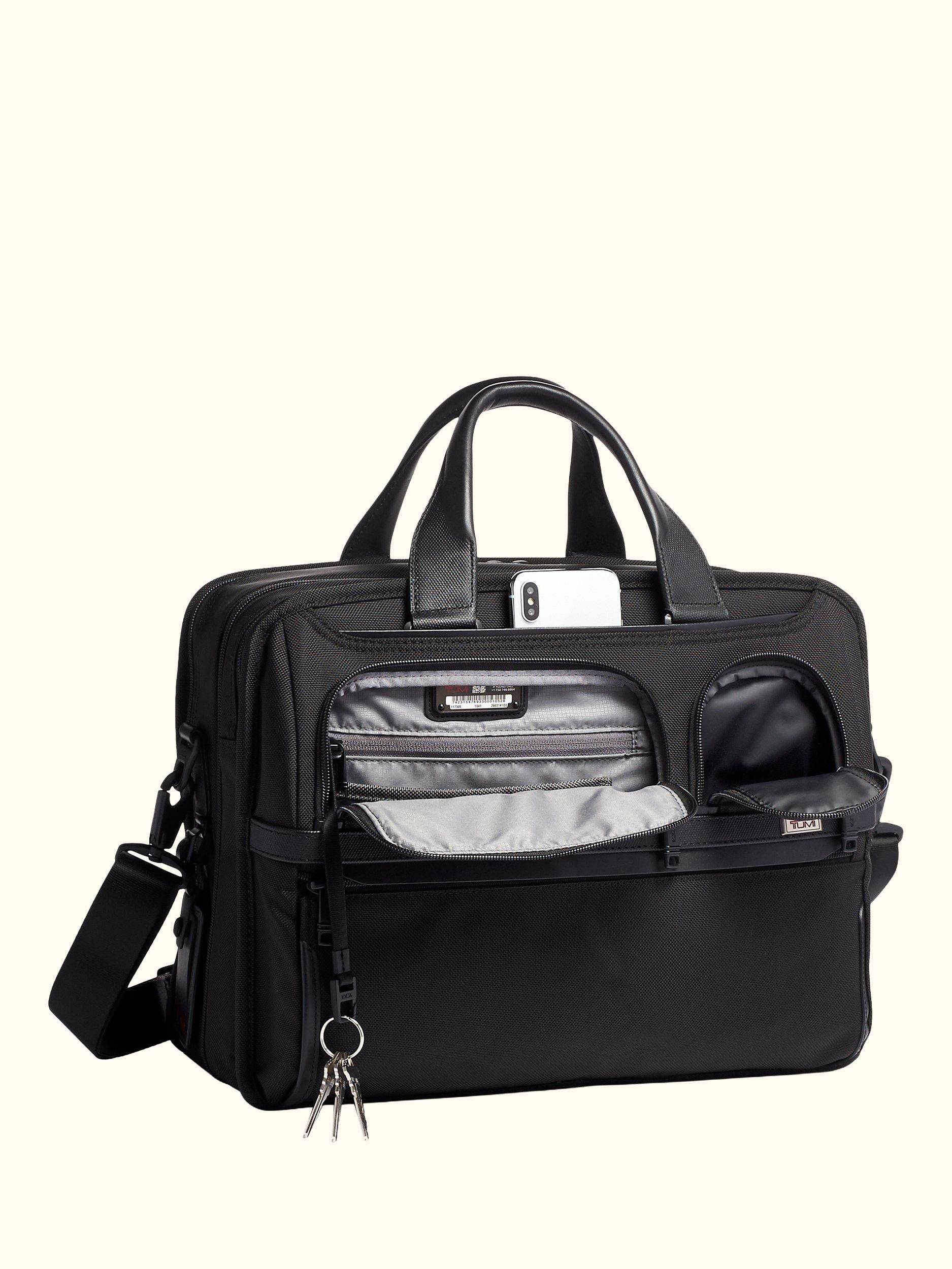 Alpha 3 Expandable Organizer Laptop Briefcase, Black