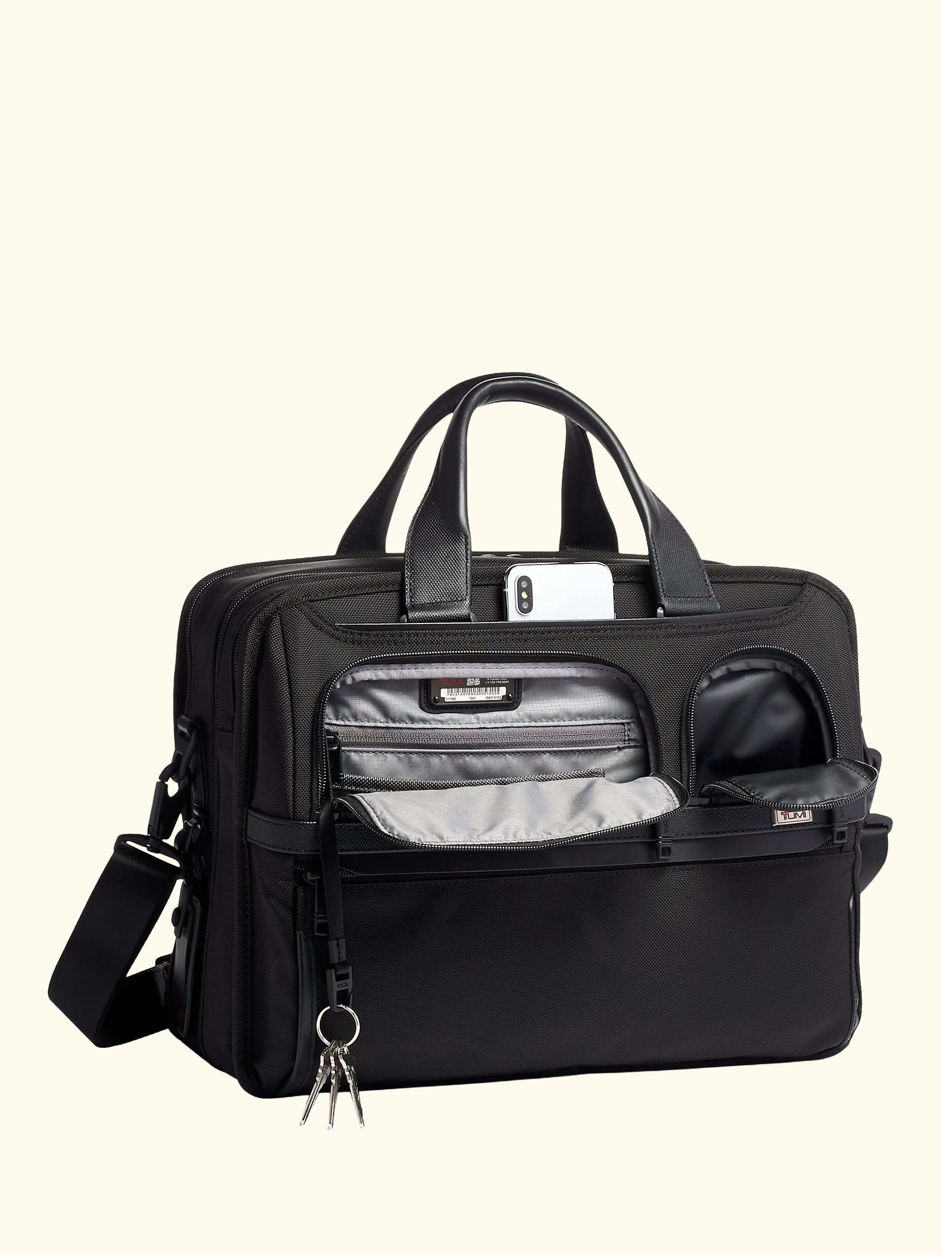 Alpha 3 Expandable Organizer Laptop Briefcase, Black