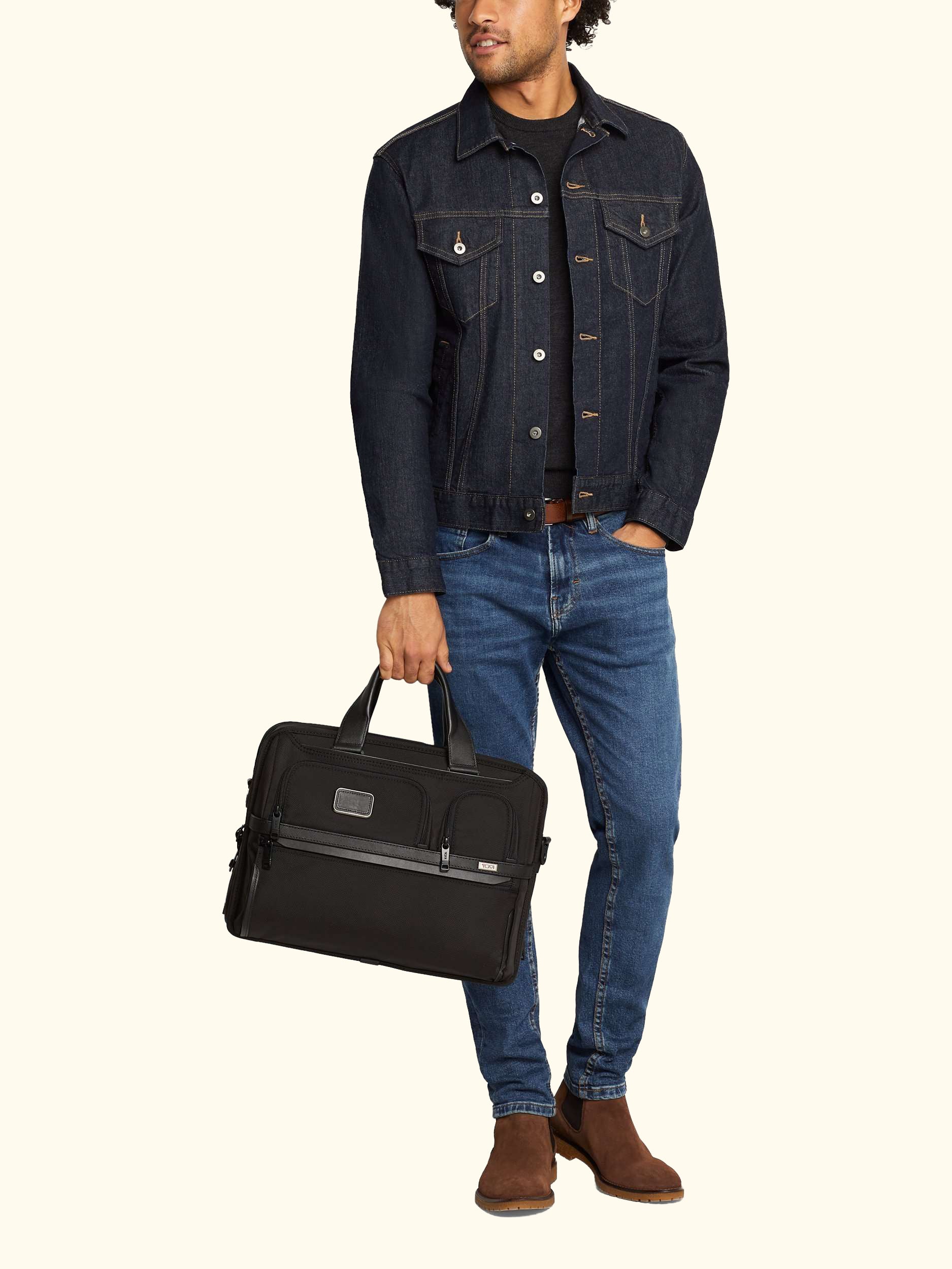 Alpha 3 Expandable Organizer Laptop Briefcase, Black