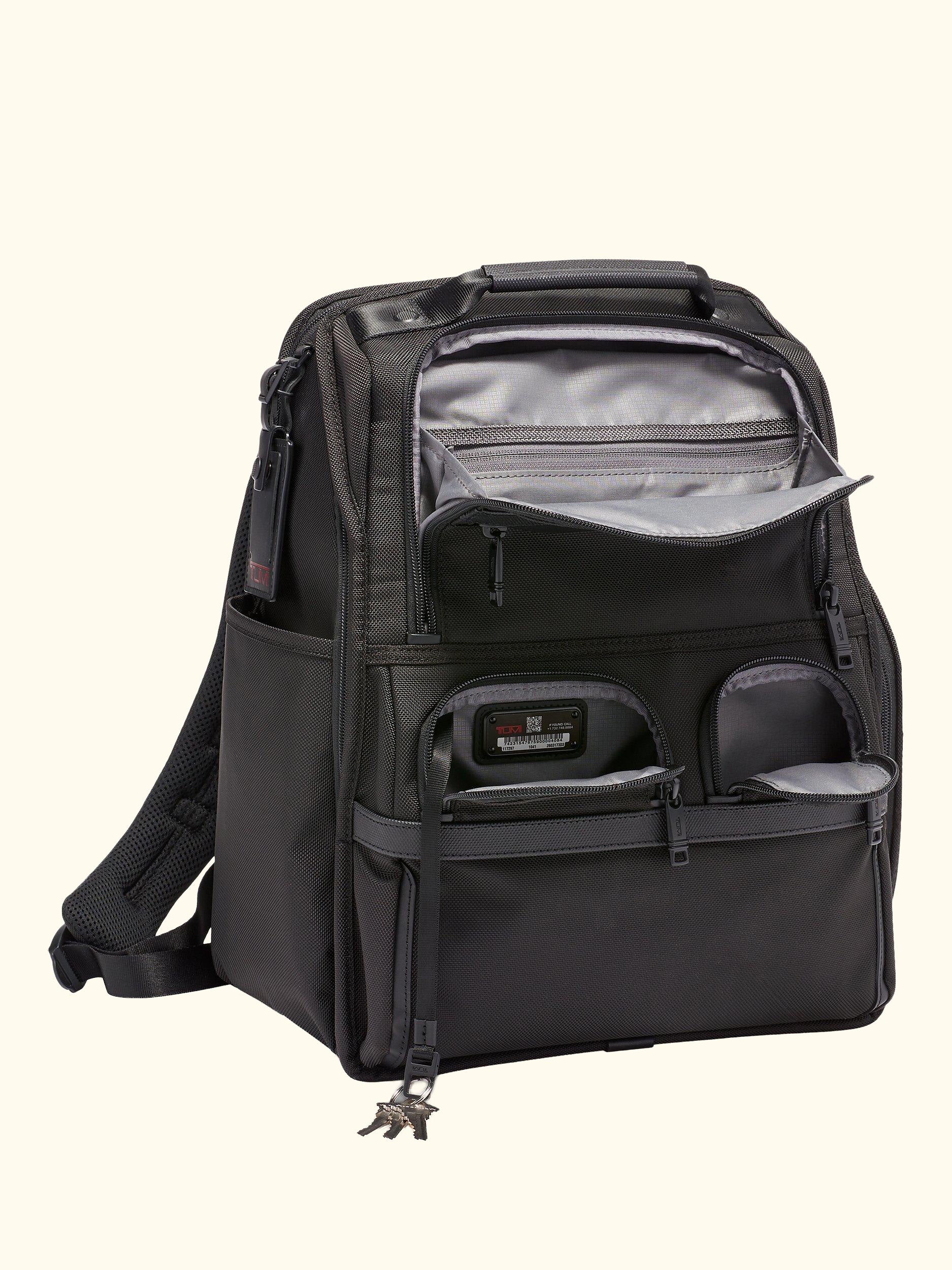 Alpha 3 Compact Laptop Brief Pack Backpack, Black