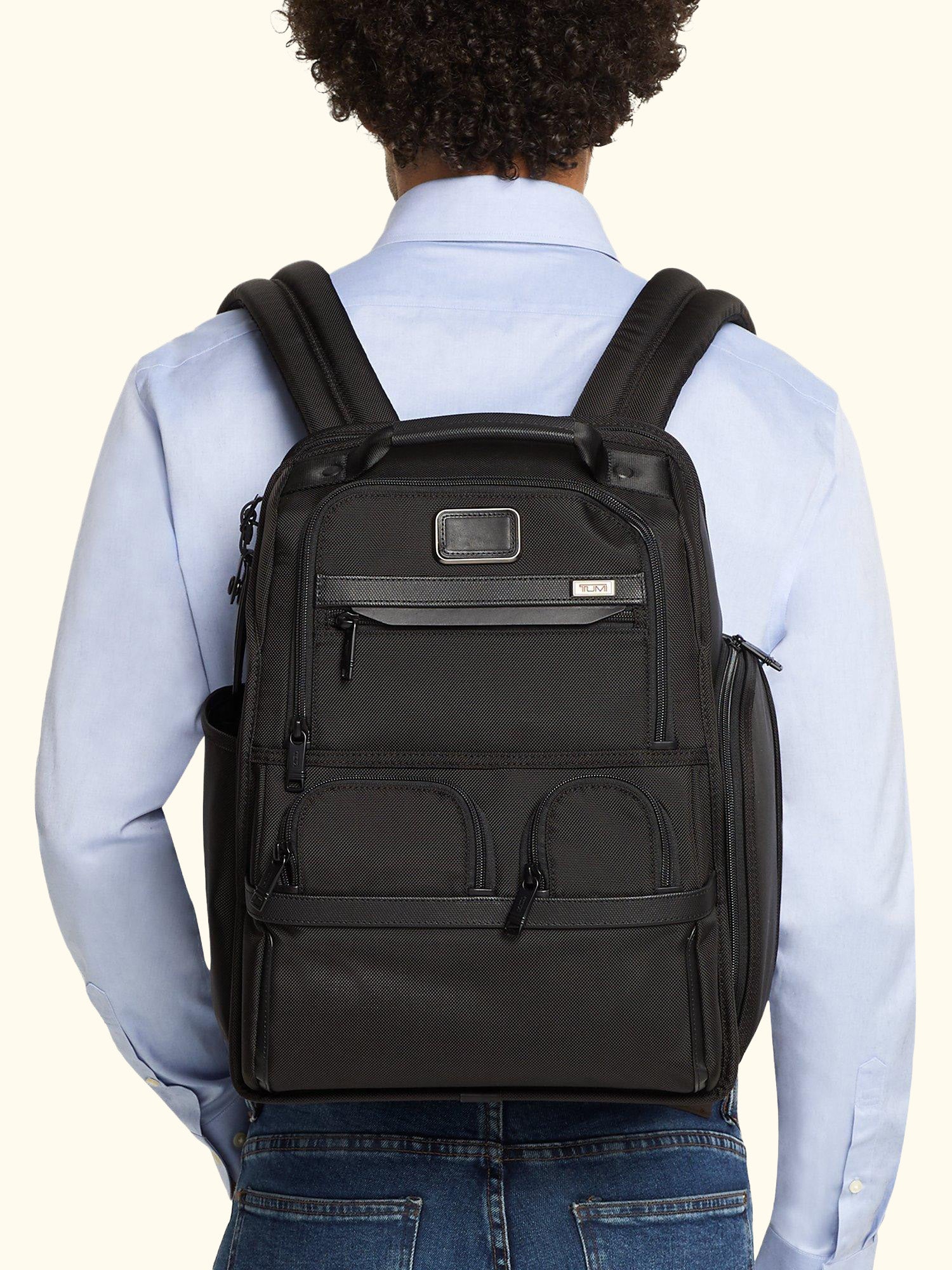 Alpha 3 Compact Laptop Brief Pack Backpack, Black