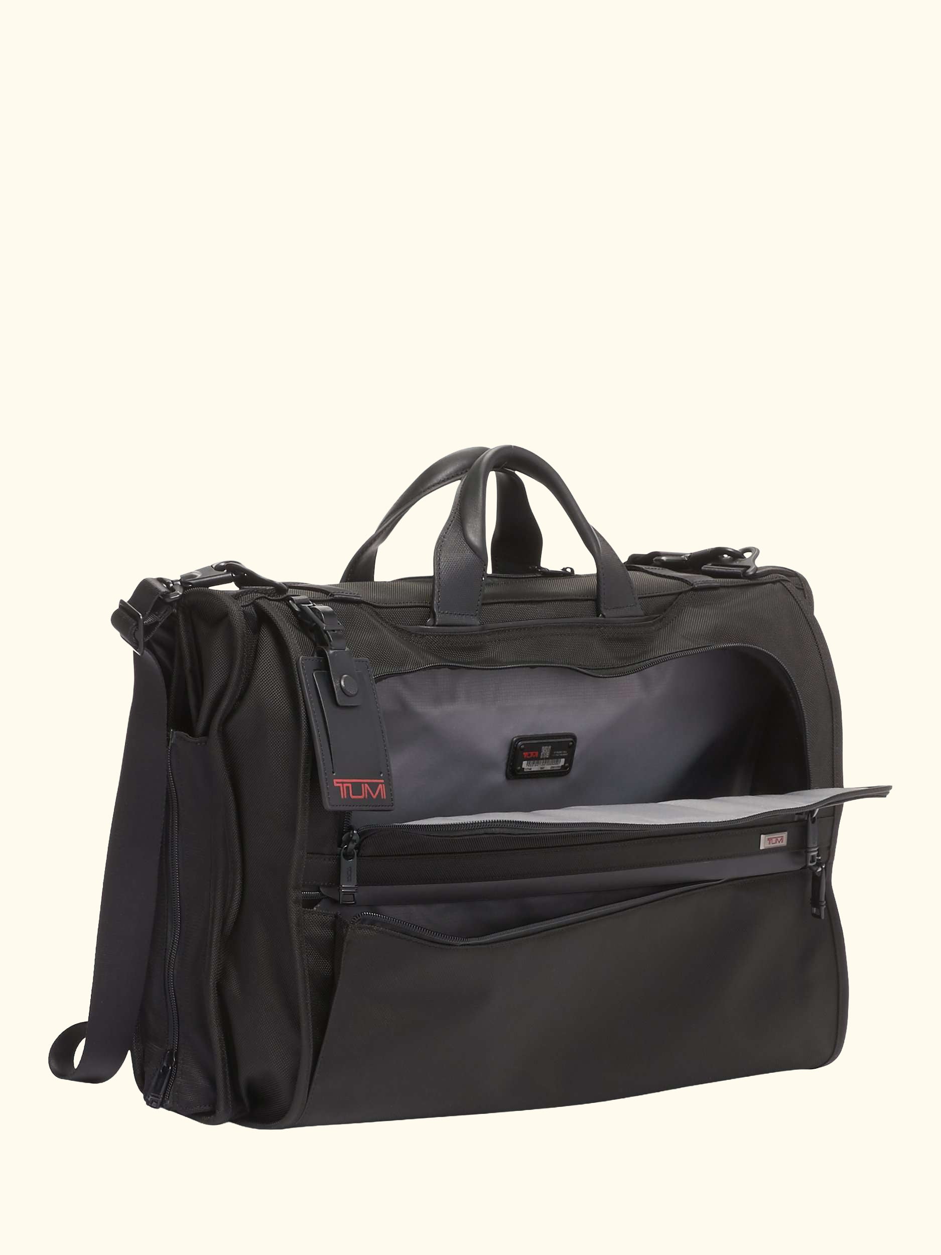 Alpha 3 Garment Bag Tri-Fold Carry-On Briefcase, Black