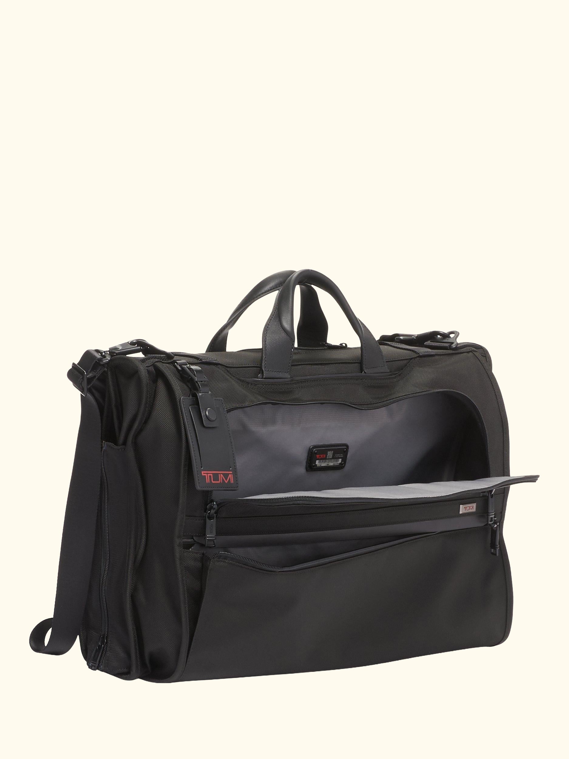 Alpha 3 Garment Bag Tri-Fold Carry-On Briefcase, Black
