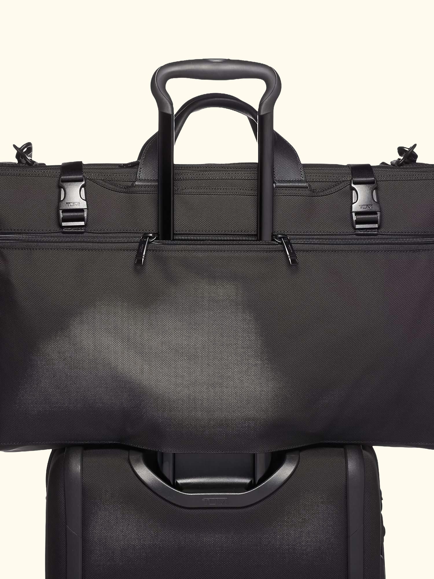 Alpha 3 Garment Bag Tri-Fold Carry-On Briefcase, Black