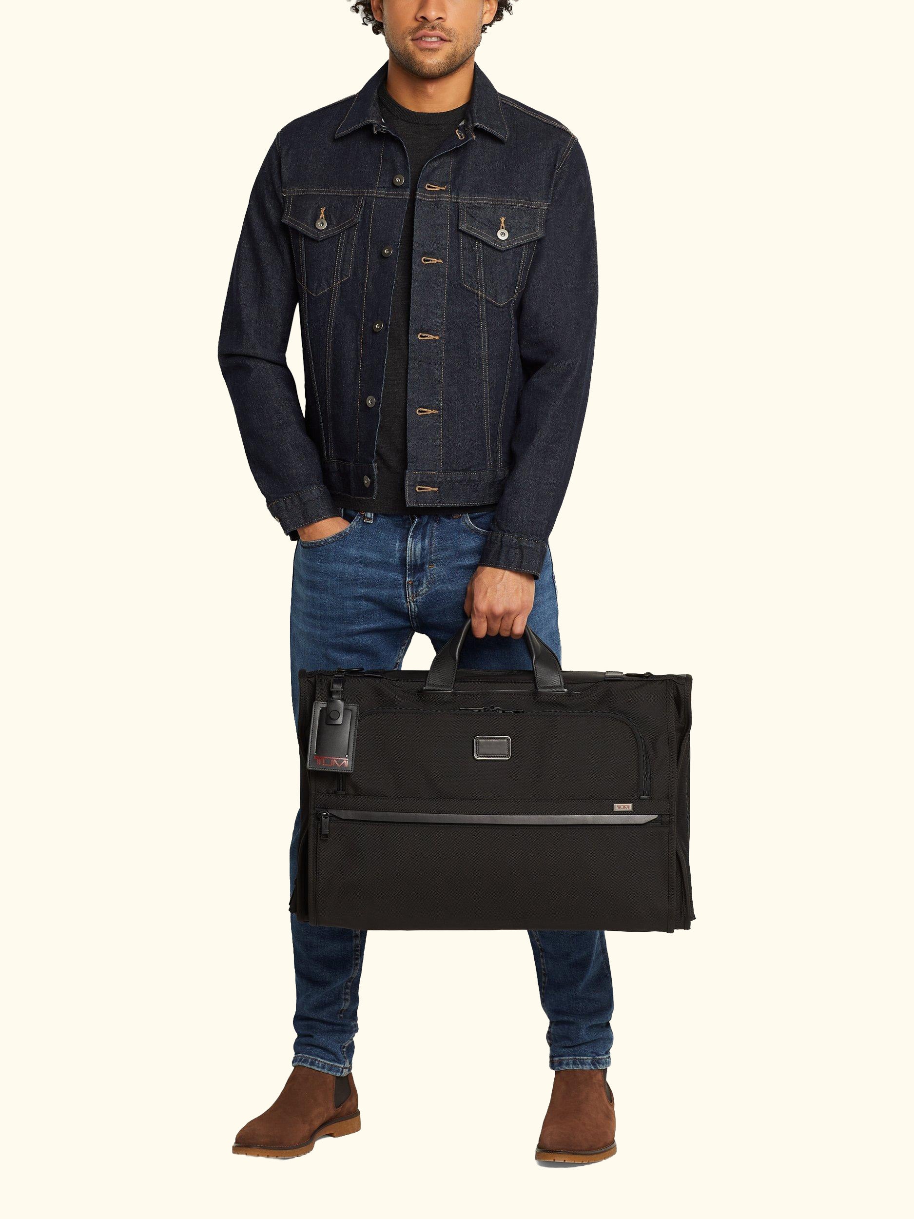 Alpha 3 Garment Bag Tri-Fold Carry-On Briefcase, Black