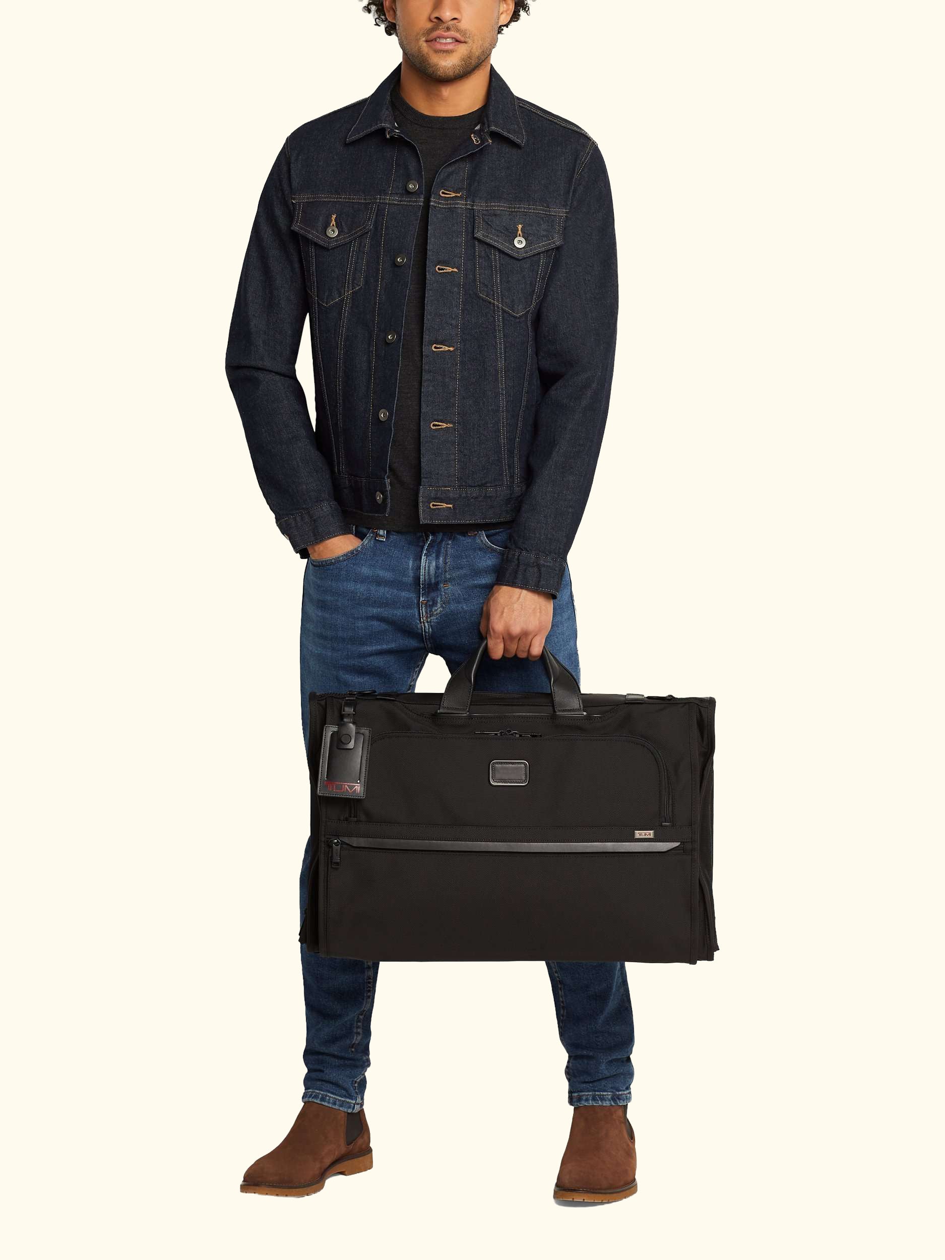 Alpha 3 Garment Bag Tri-Fold Carry-On Briefcase, Black