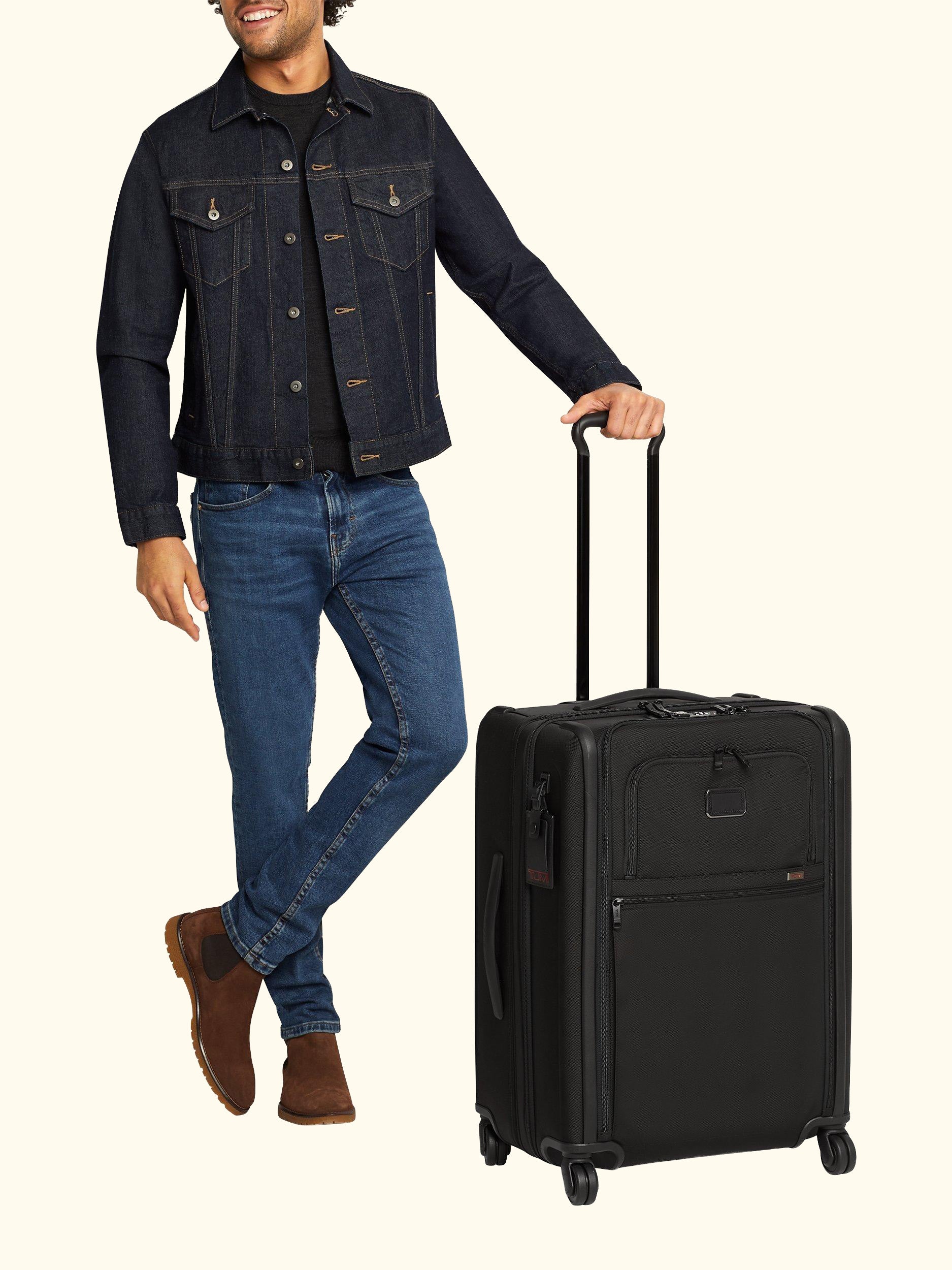 Alpha 3 Short Trip 66cm 4-Wheel Expandable Medium Suitcase, Black