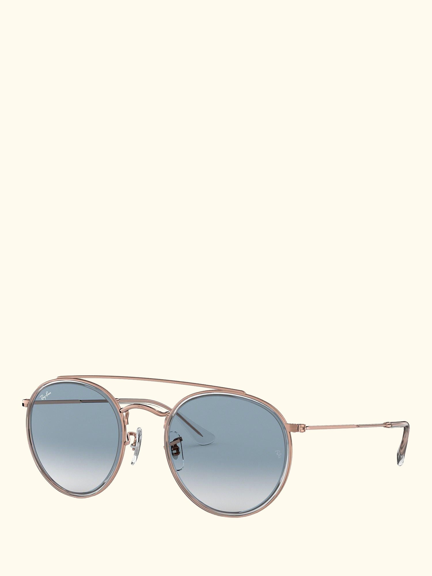 RB3647N Unisex Double Bridge Oval Sunglasses, Copper/Light Blue Gradient