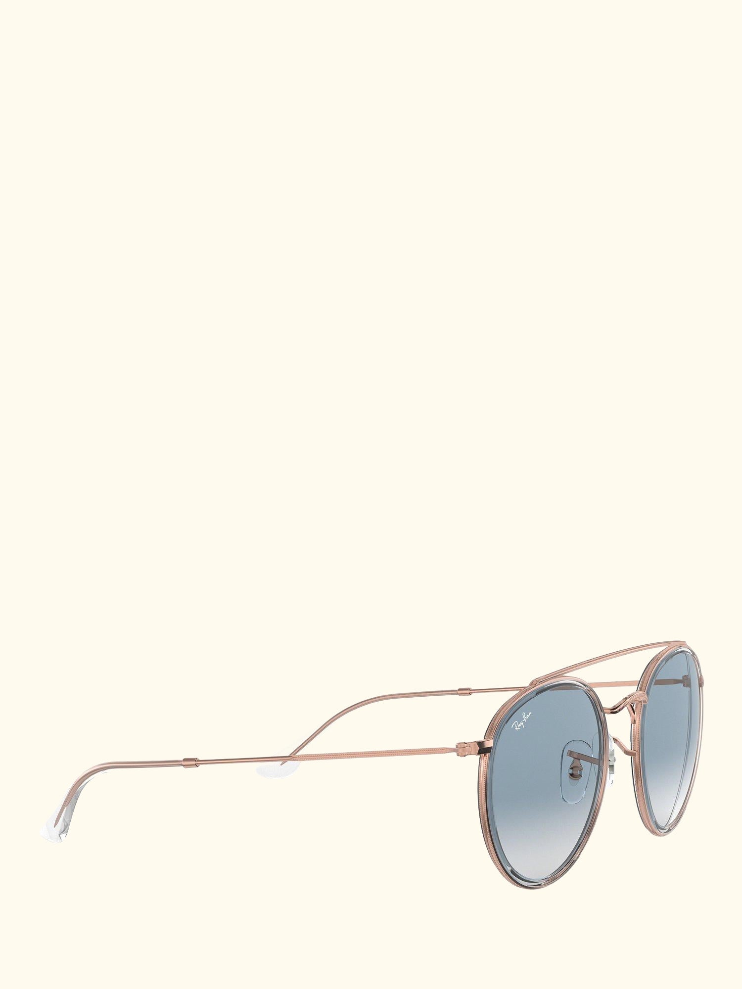 RB3647N Unisex Double Bridge Oval Sunglasses, Copper/Light Blue Gradient