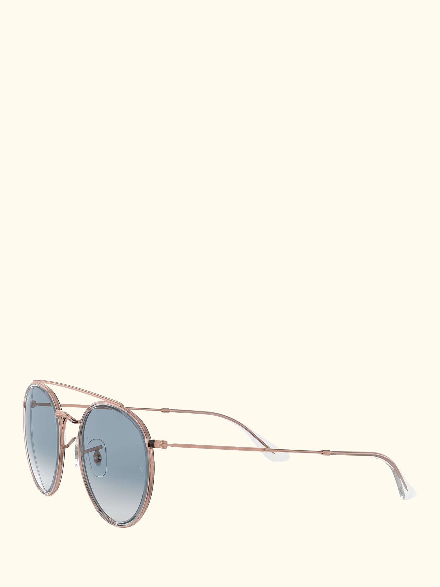 RB3647N Unisex Double Bridge Oval Sunglasses, Copper/Light Blue Gradient