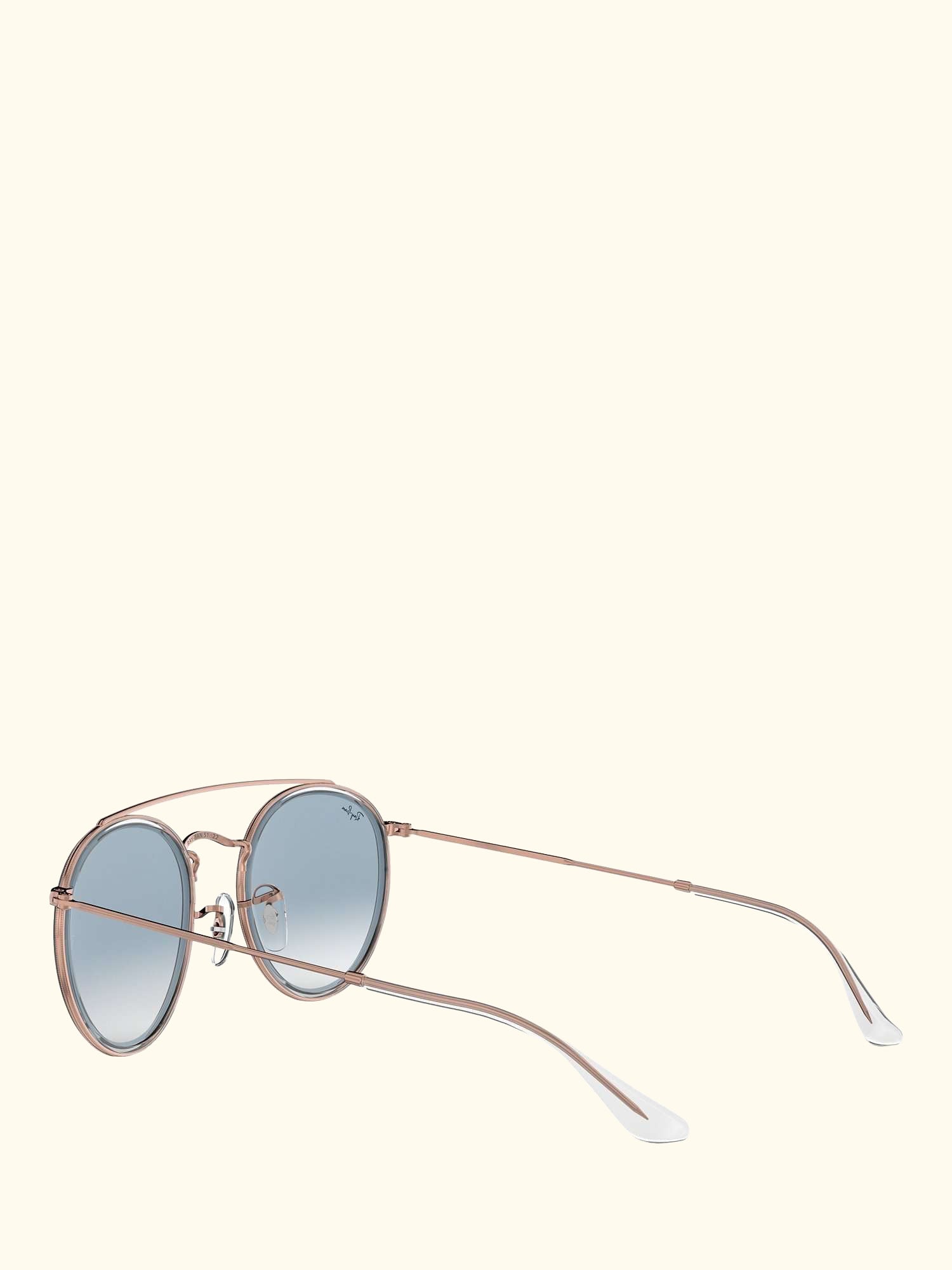 RB3647N Unisex Double Bridge Oval Sunglasses, Copper/Light Blue Gradient