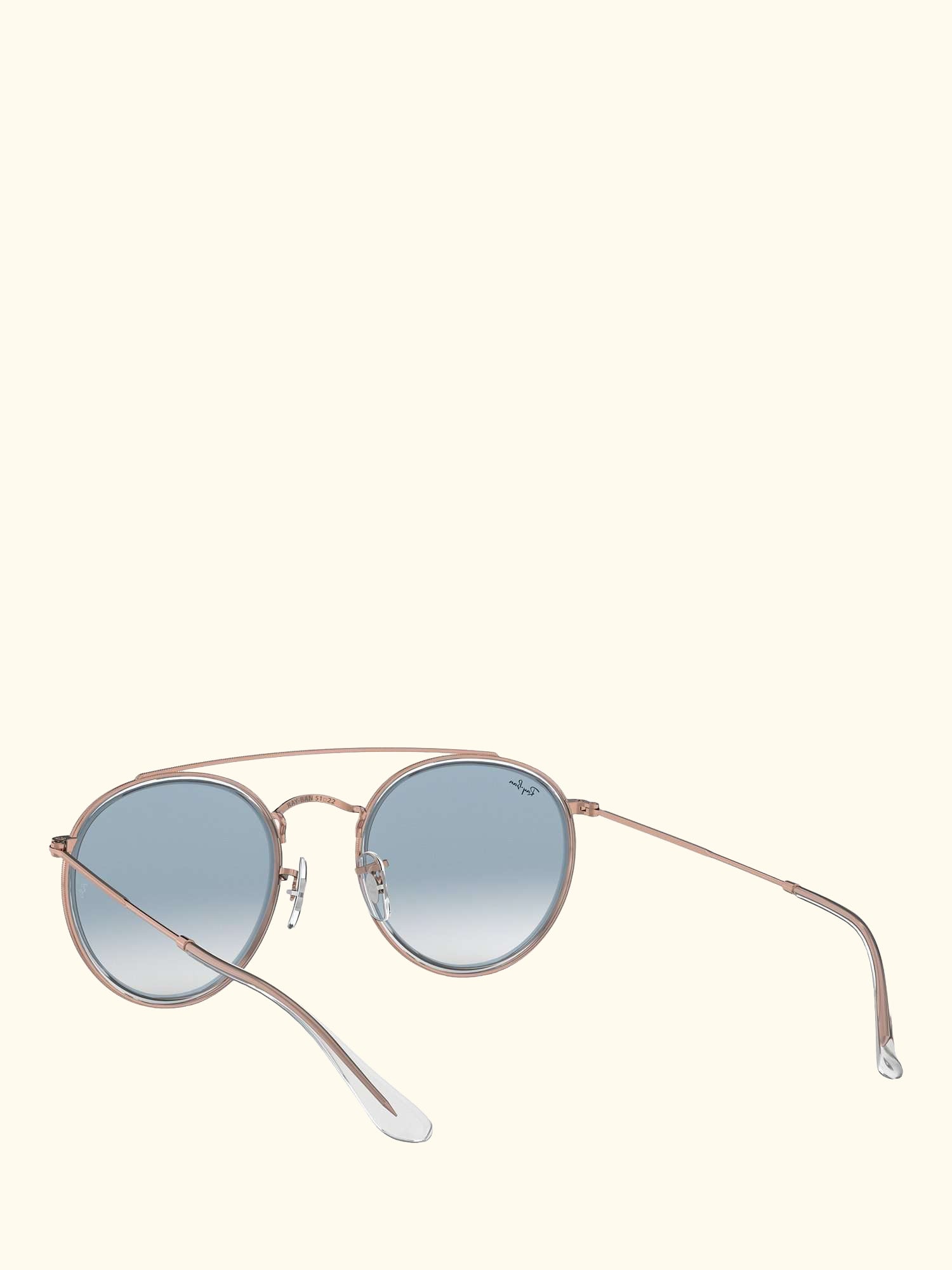 RB3647N Unisex Double Bridge Oval Sunglasses, Copper/Light Blue Gradient