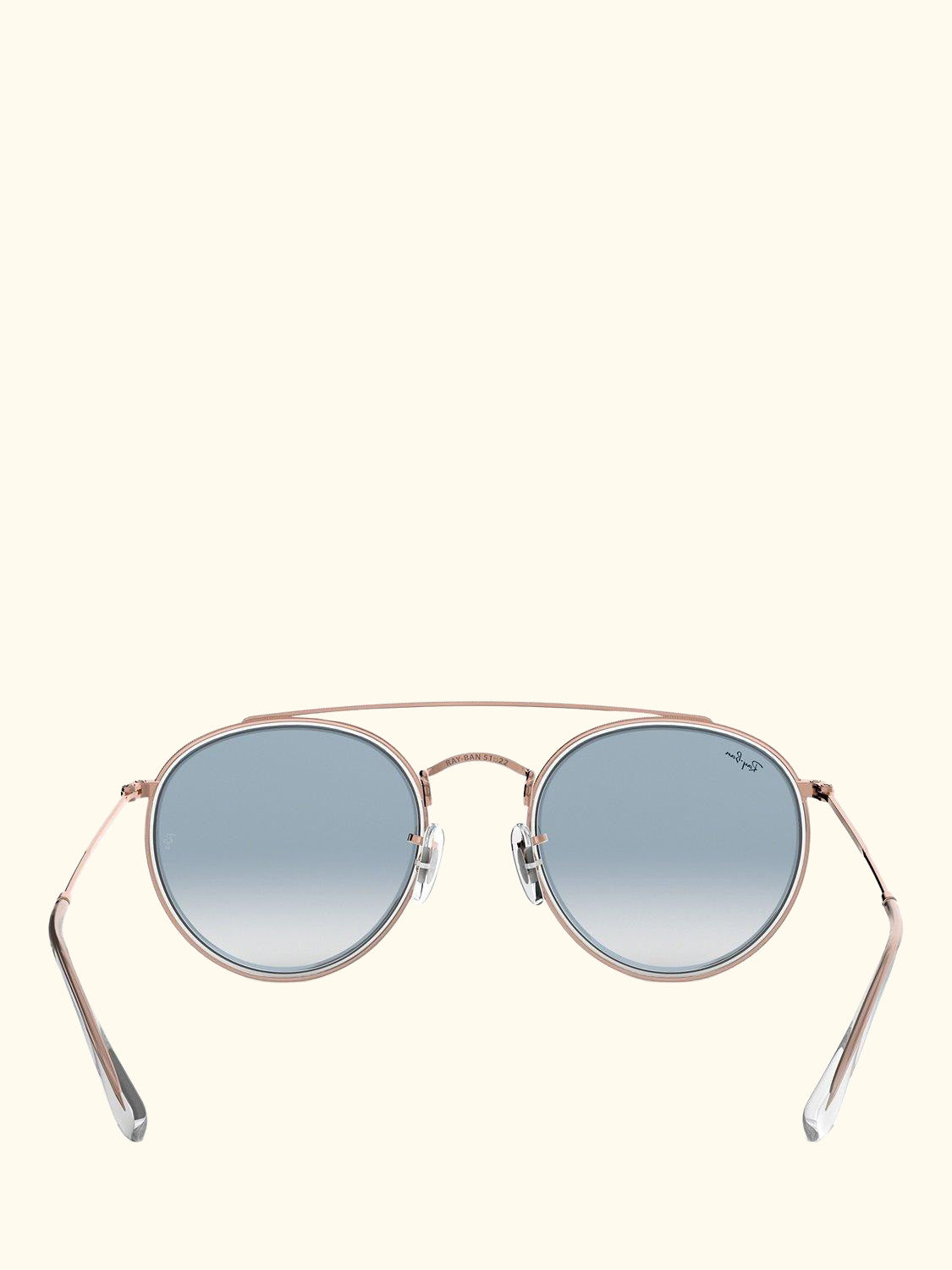 RB3647N Unisex Double Bridge Oval Sunglasses, Copper/Light Blue Gradient