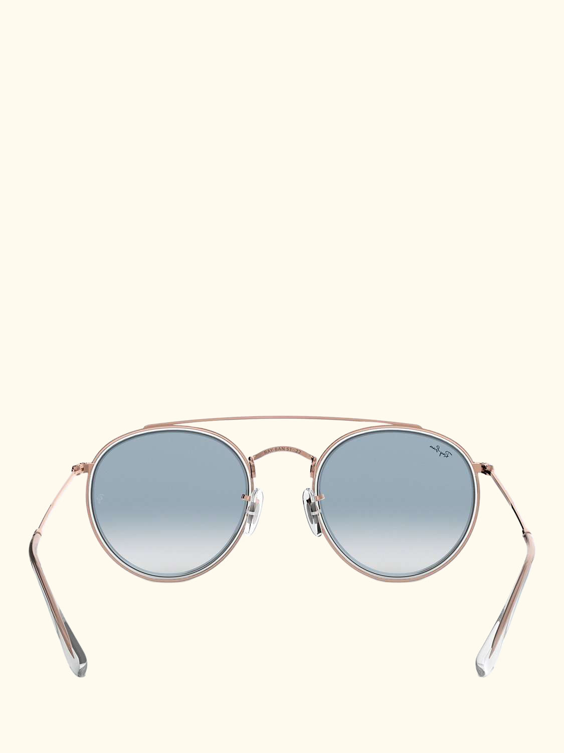 RB3647N Unisex Double Bridge Oval Sunglasses, Copper/Light Blue Gradient