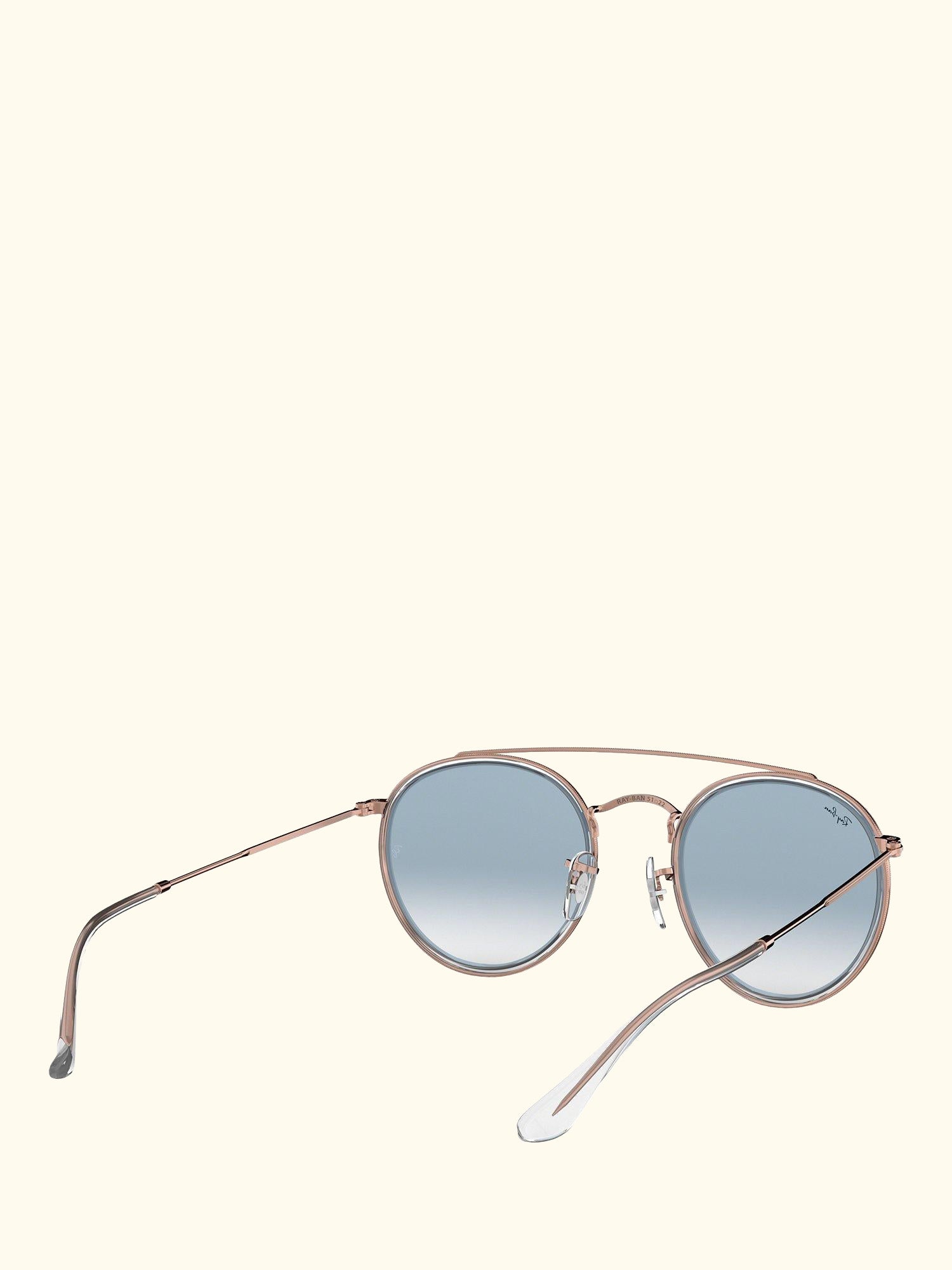 RB3647N Unisex Double Bridge Oval Sunglasses, Copper/Light Blue Gradient