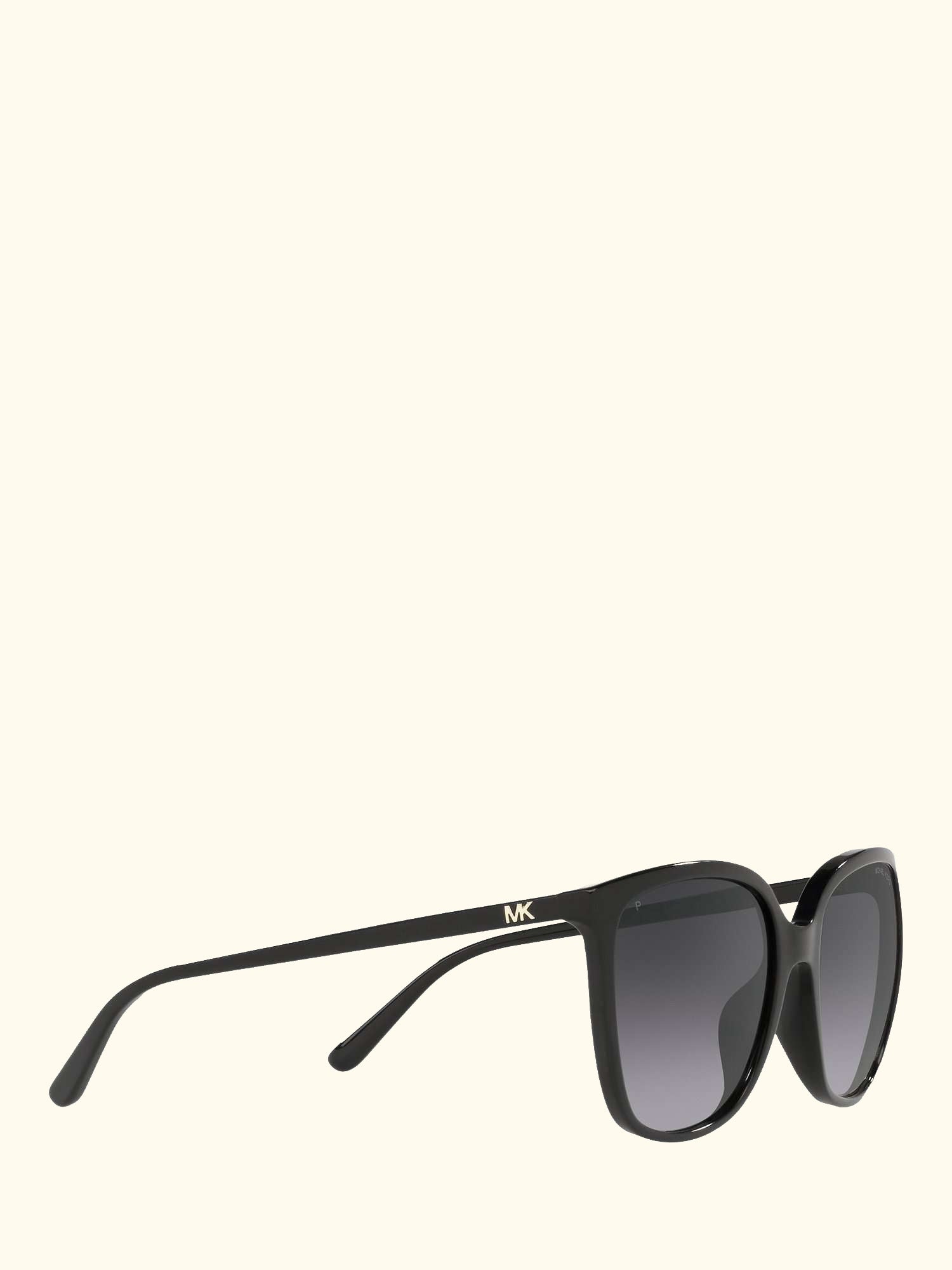 MK2137U Women's Anaheim Polarised Square Sunglasses, Black/Grey Gradient