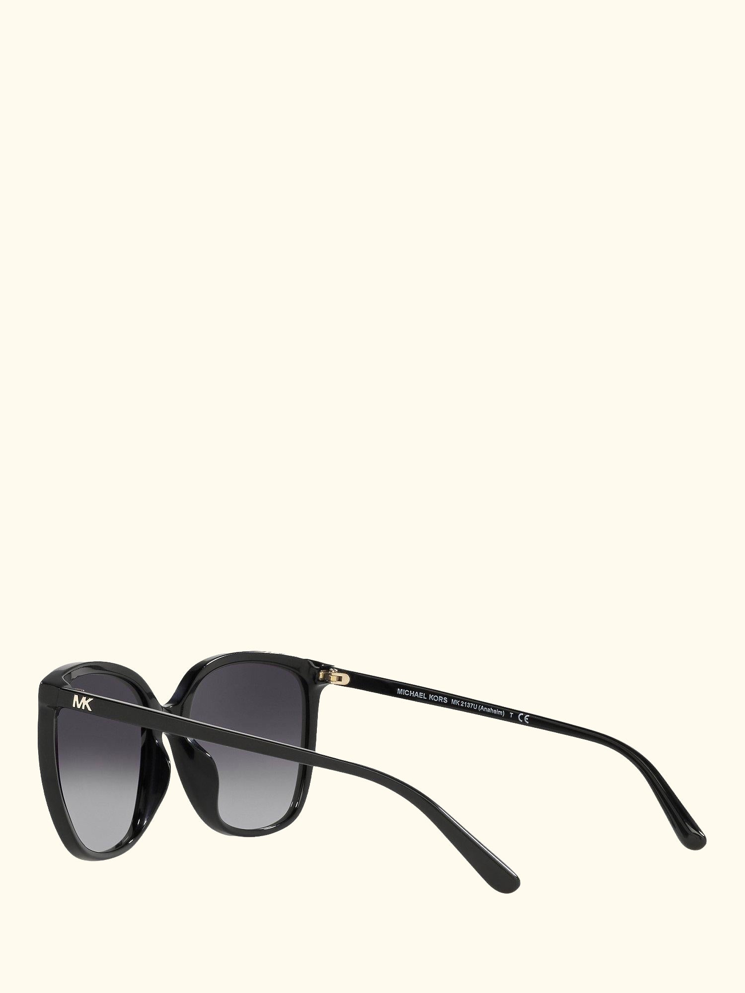 MK2137U Women's Anaheim Polarised Square Sunglasses, Black/Grey Gradient