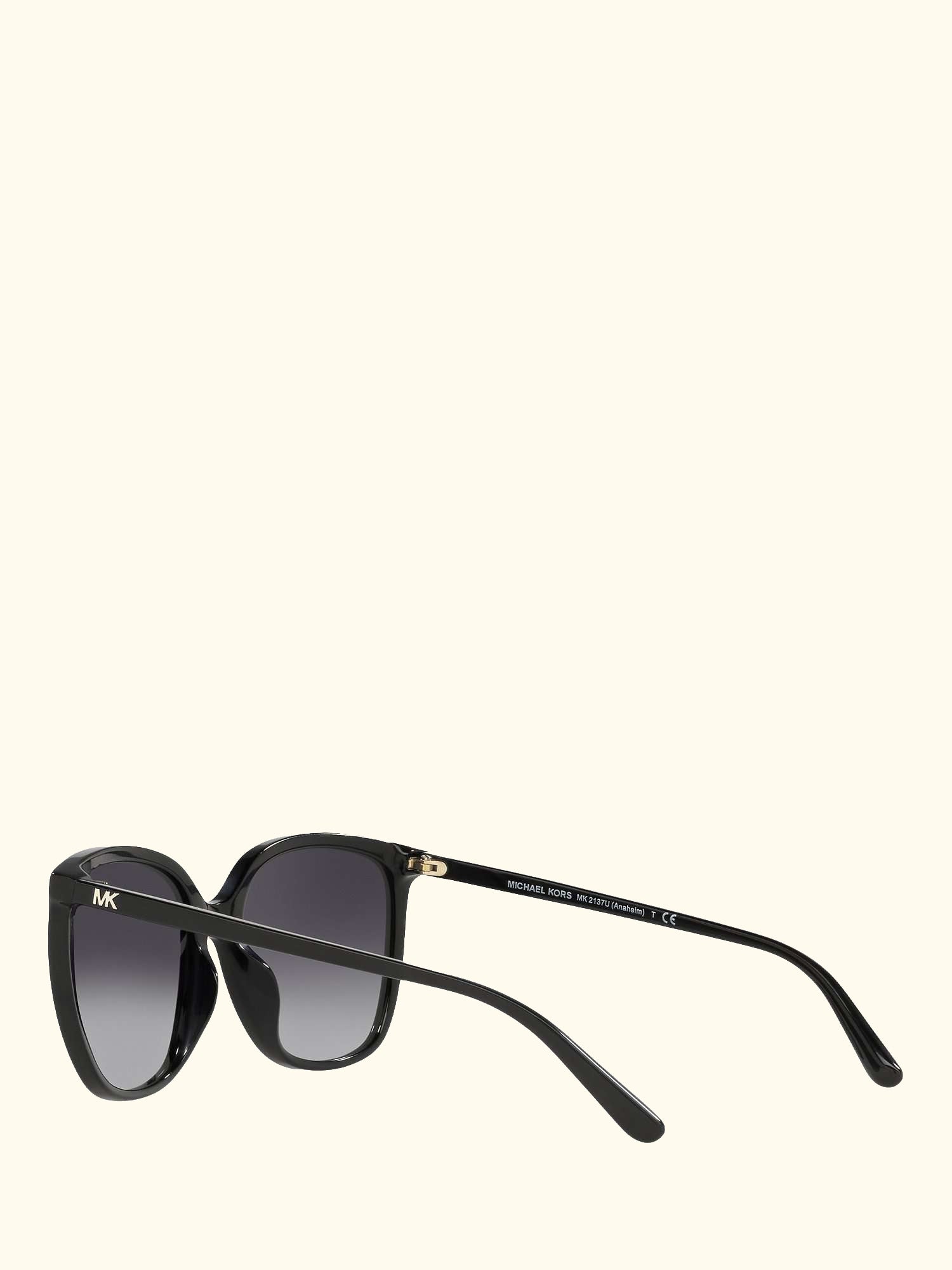 MK2137U Women's Anaheim Polarised Square Sunglasses, Black/Grey Gradient