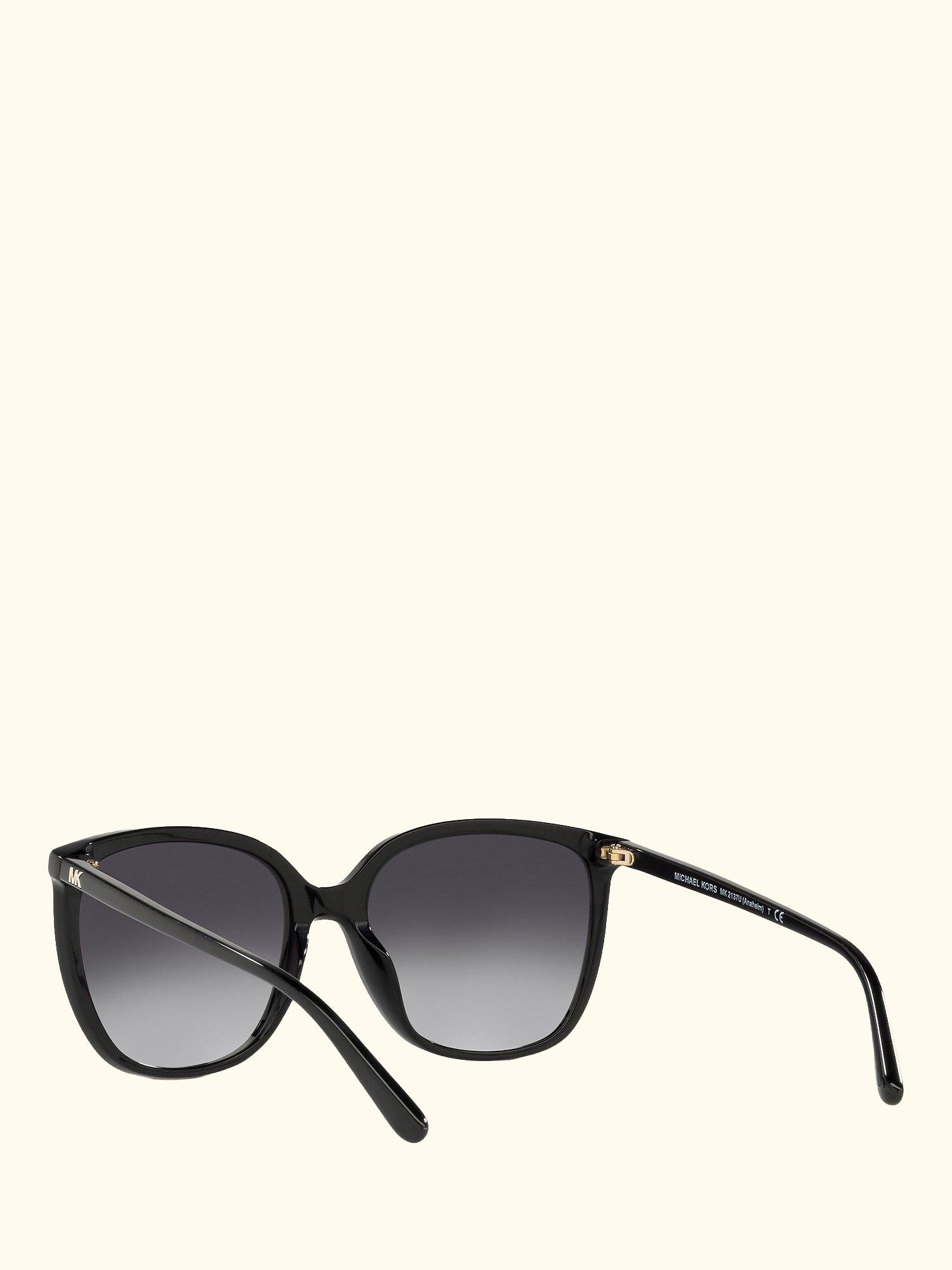MK2137U Women's Anaheim Polarised Square Sunglasses, Black/Grey Gradient